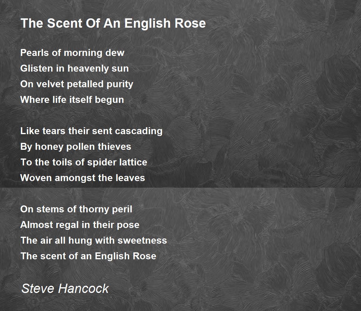 The Scent Of An English Rose Poem by Steve Hancock Poem Hunter