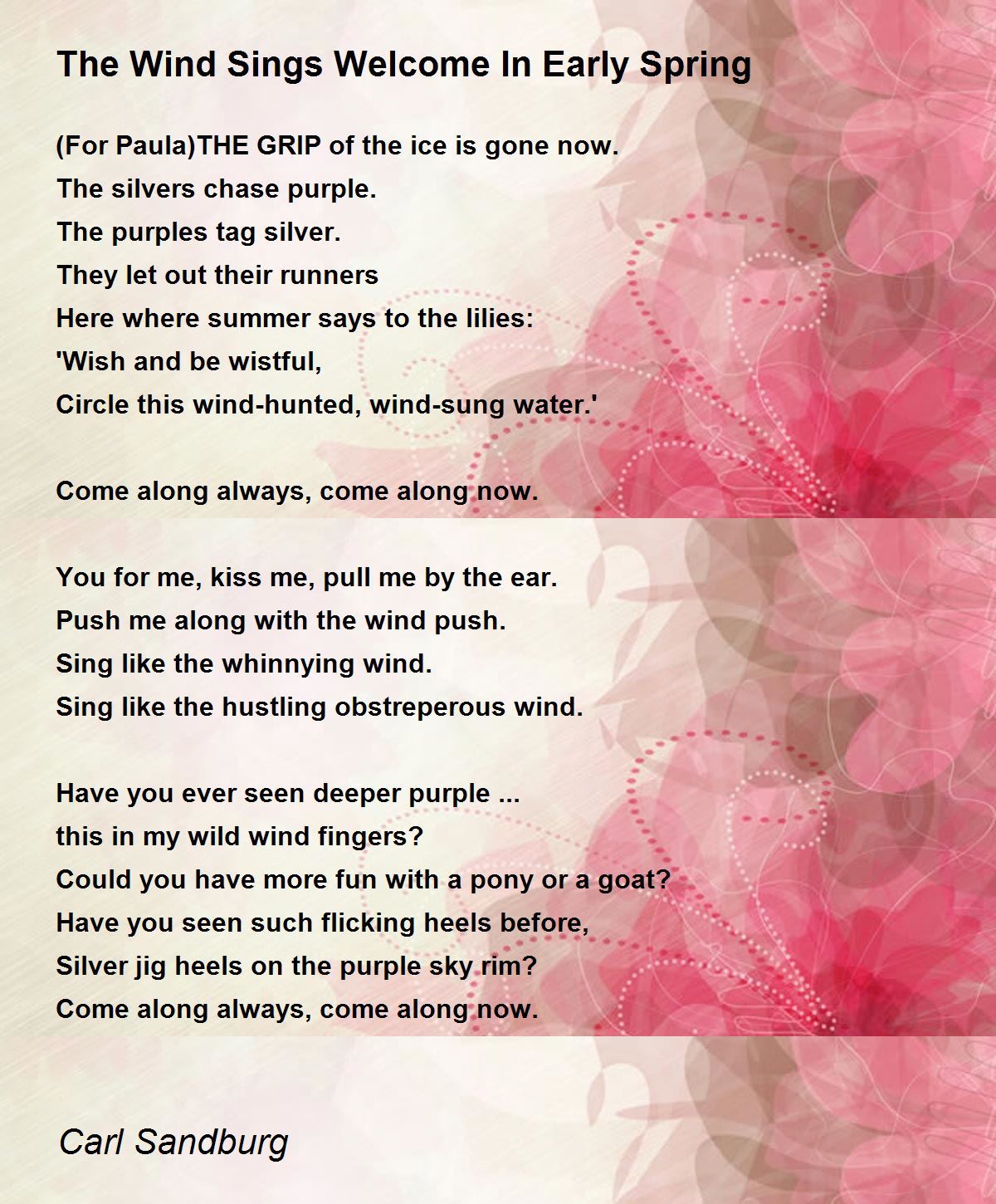 The Wind Sings In Early Spring The Wind Sings In