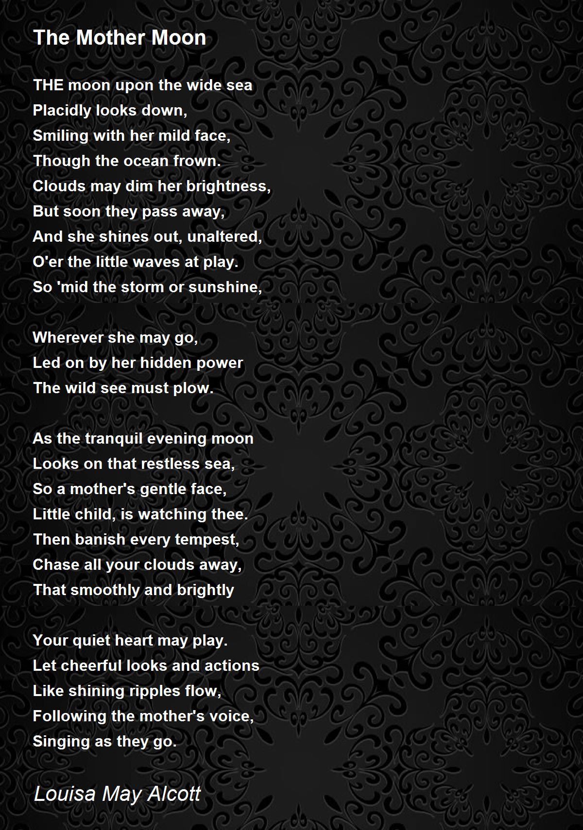 The Mother Moon Poem by Louisa May Alcott - Poem Hunter