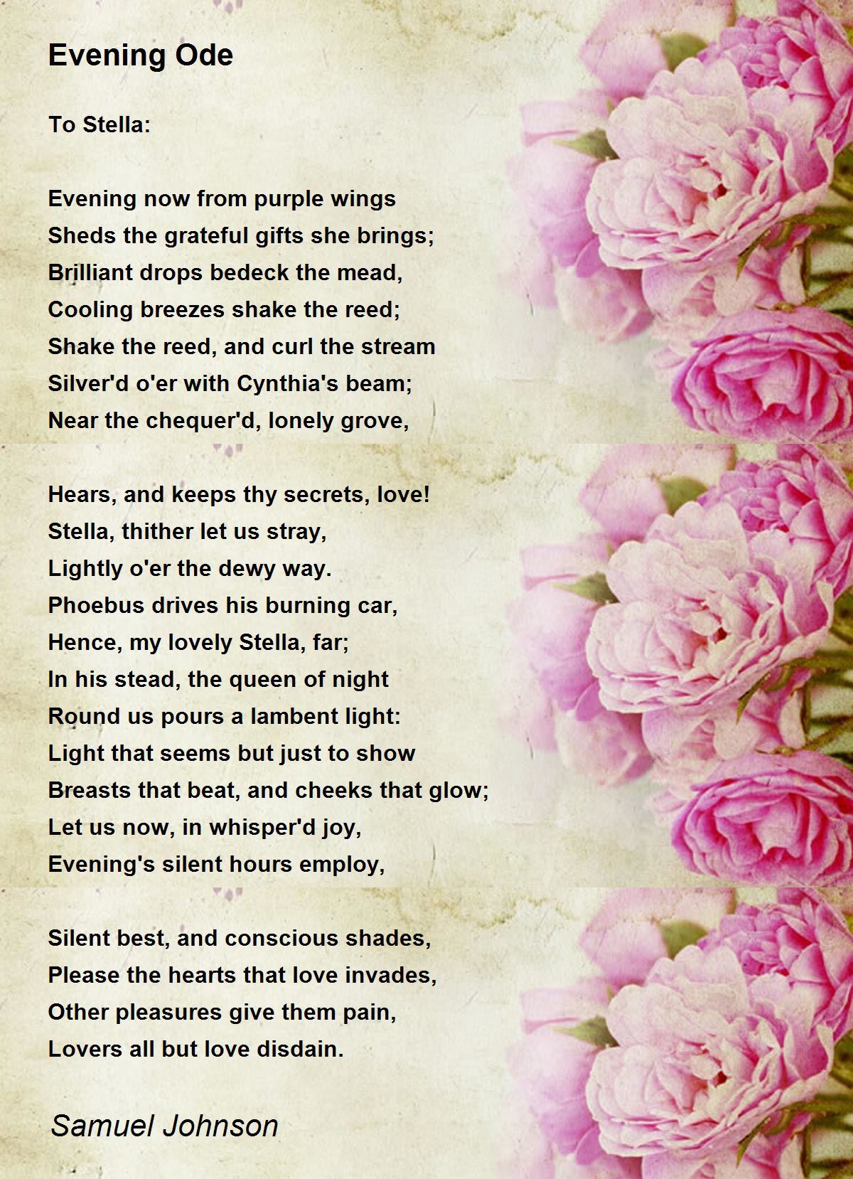 Evening Ode Poem by Samuel Johnson - Poem Hunter
