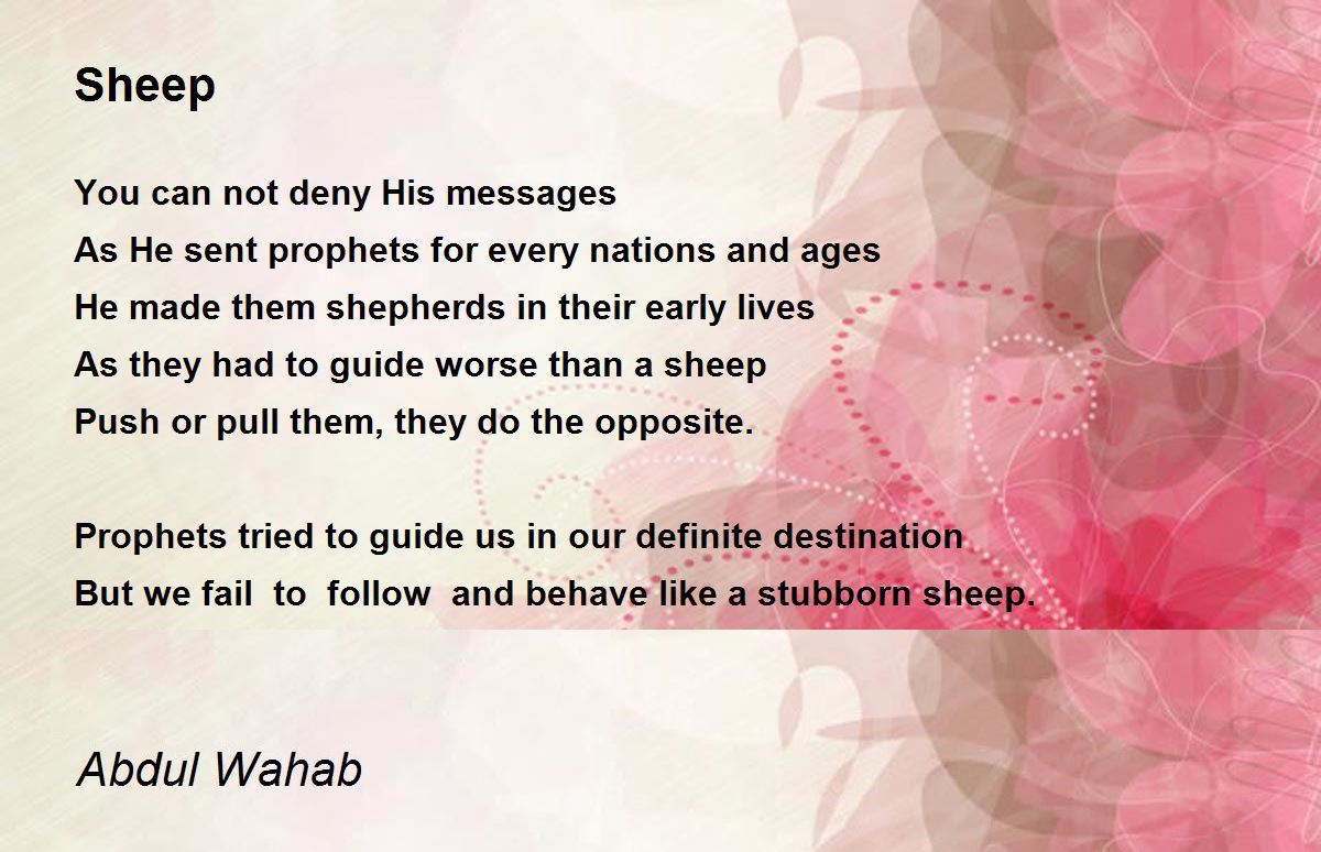 Sheep by Abdul Wahab Sheep Poem