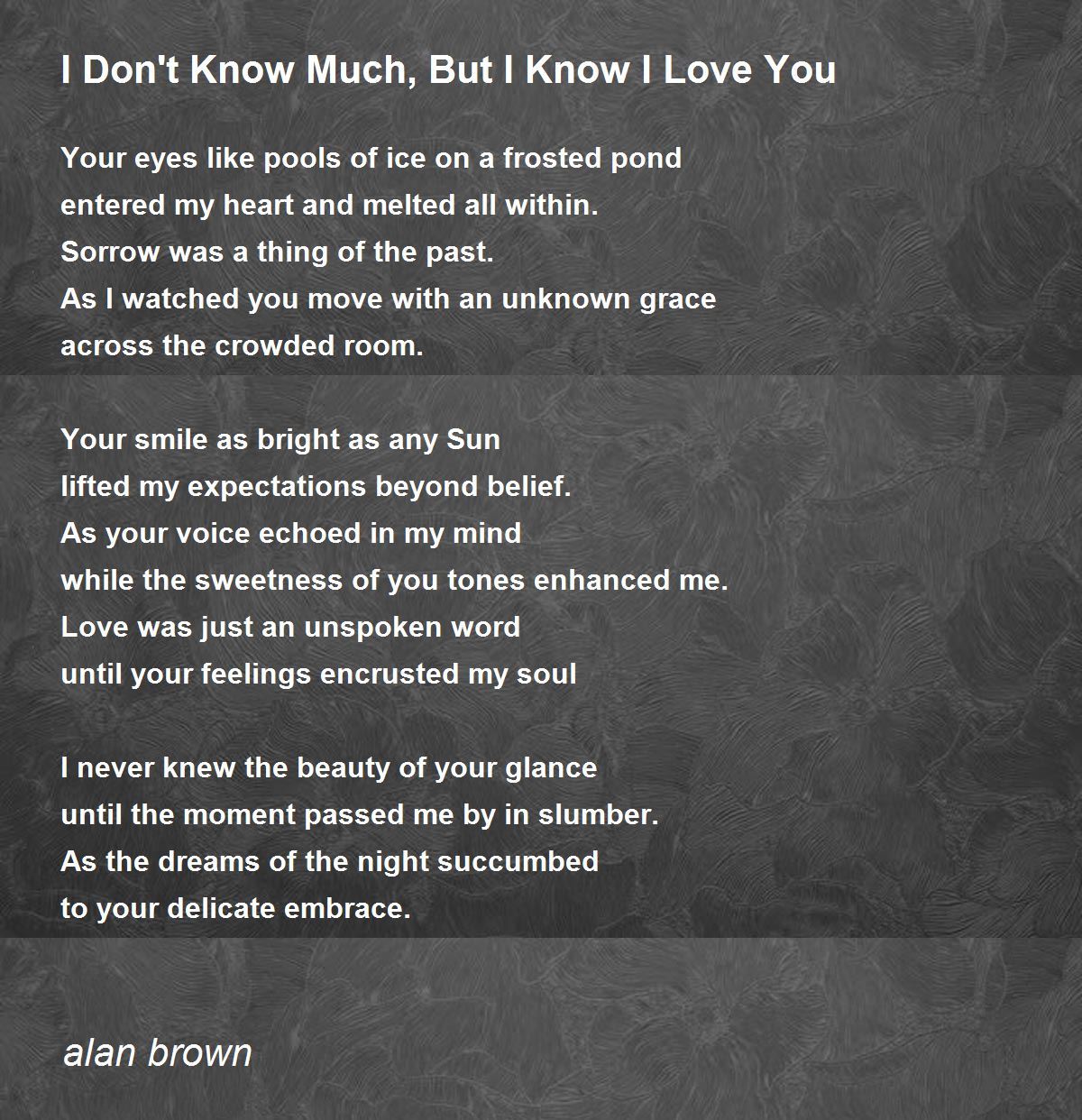 I you know you poems love You Are