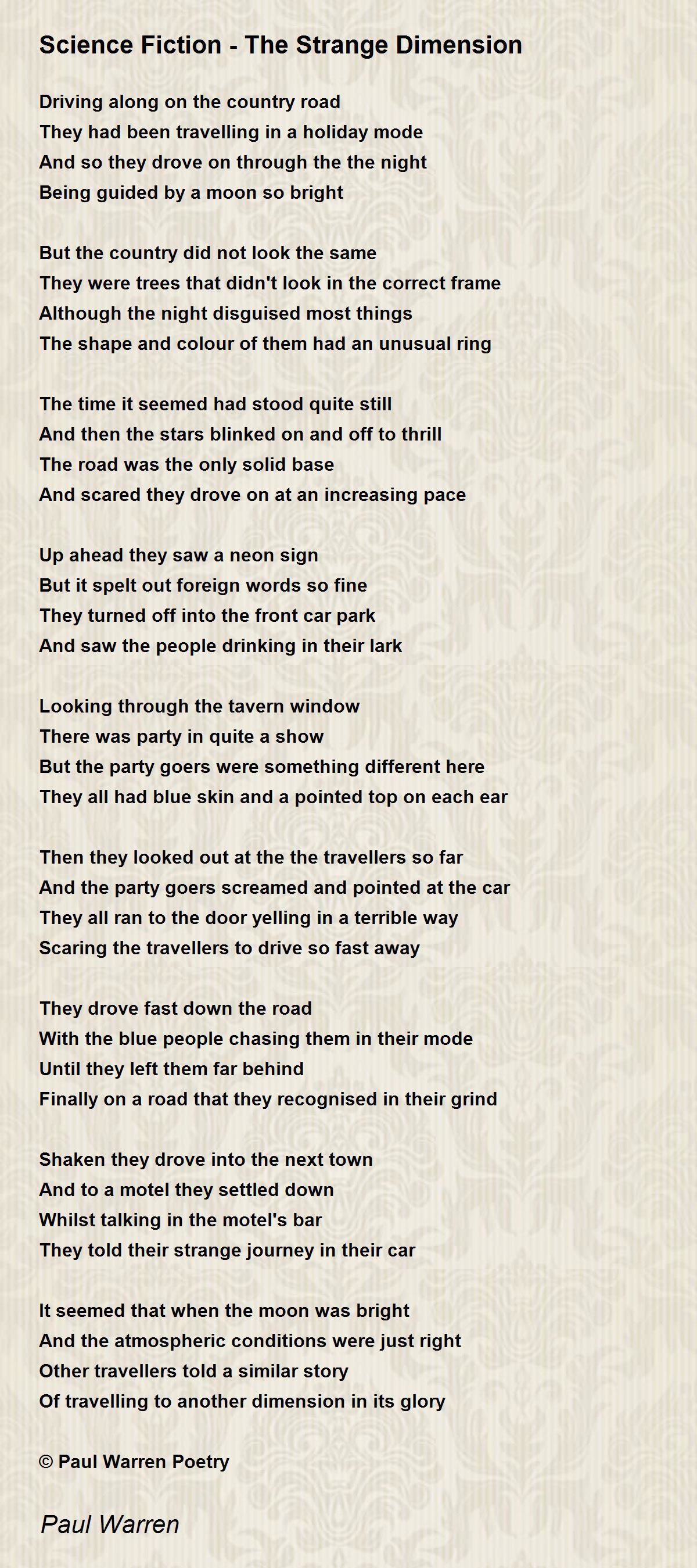 Science Fiction The Strange Dimension by Paul Warren Science