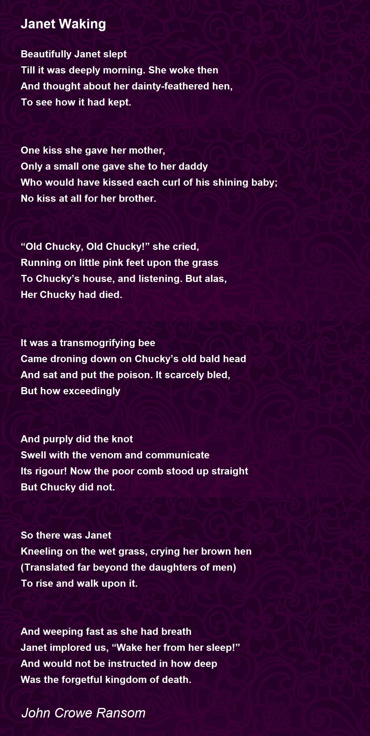 Waking Poem by John Crowe Ransom Poem Hunter