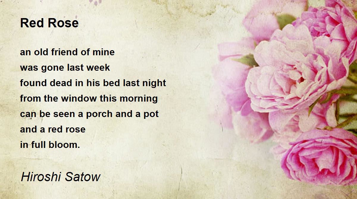 Red Rose Poem by Hiroshi Satow Poem Hunter