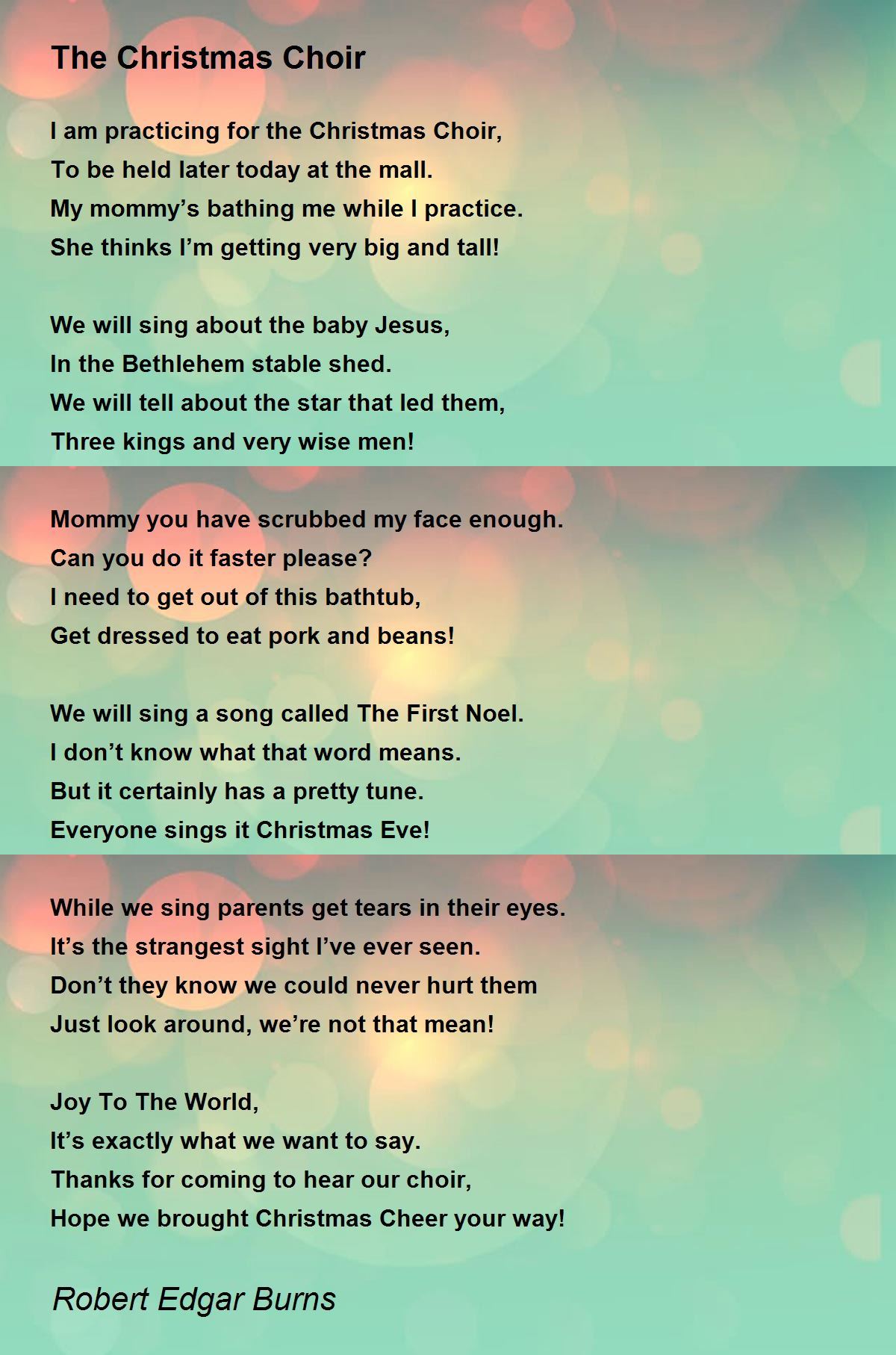 The Christmas Choir The Christmas Choir Poem by Robert Edgar Burns