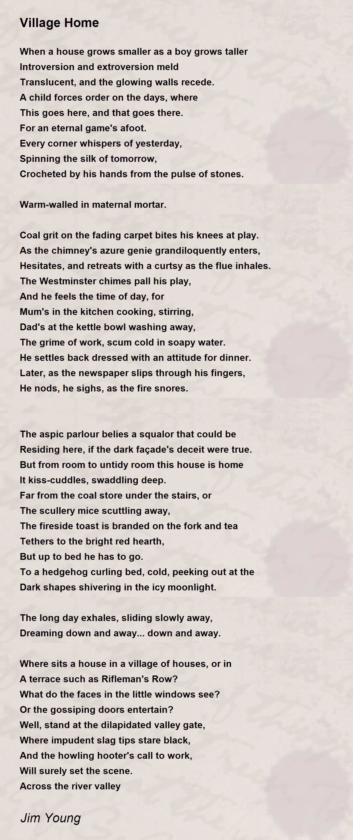 Village Home Village Home Poem by Jim Young
