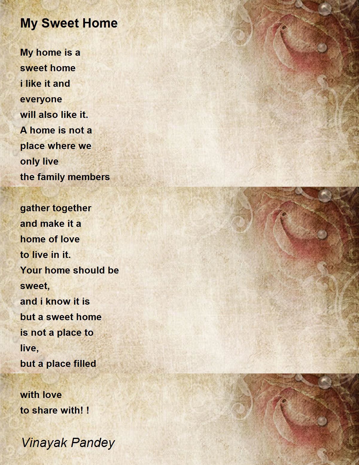 My Sweet Home Poem by Vinayak Pandey Poem Hunter