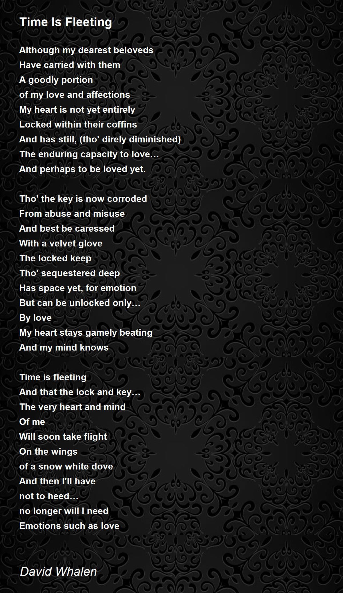 Time Is Fleeting Time Is Fleeting Poem by David Whalen