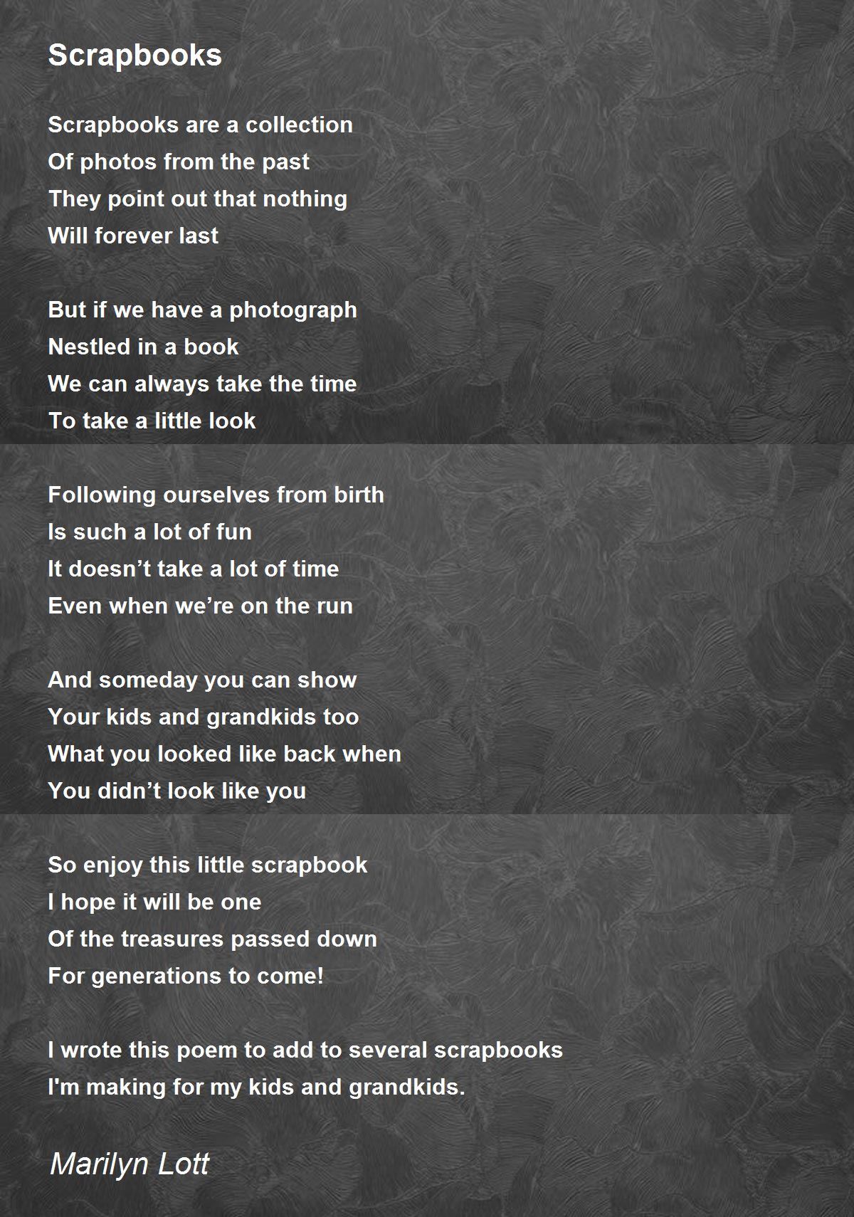 Scrapbooks Scrapbooks Poem by Marilyn Lott