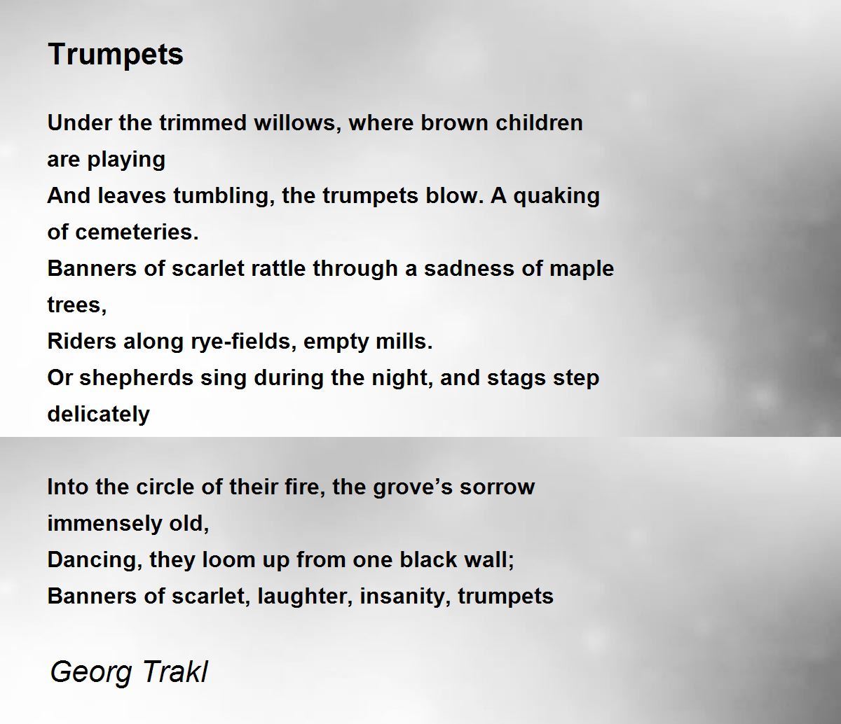 Trumpets Trumpets Poem by Trakl