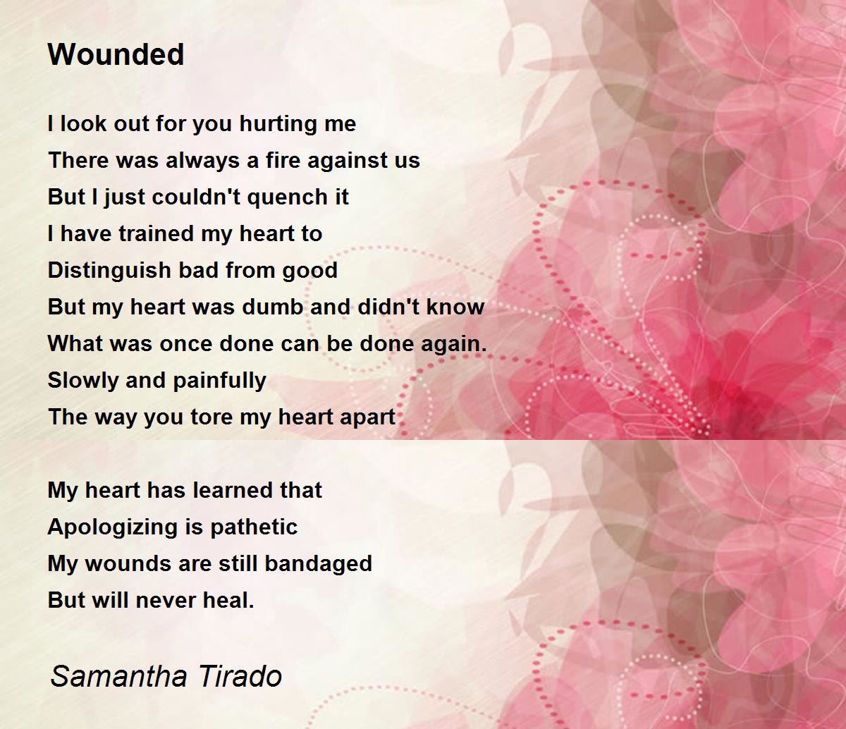 Wounded Wounded Poem by Samantha Tirado