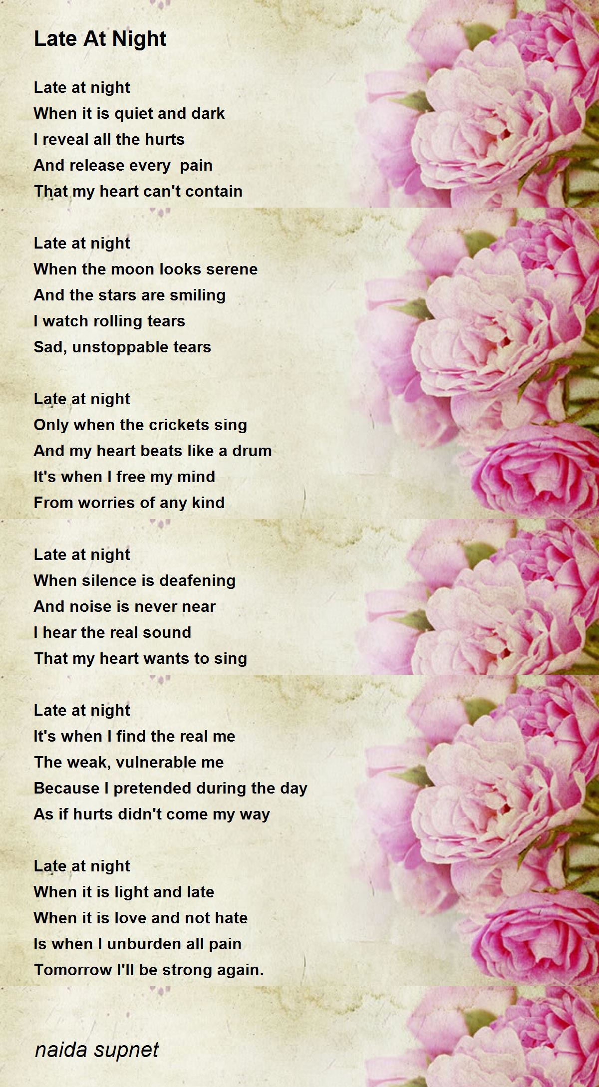 Late At Night Late At Night Poem by Naida Nepascua
