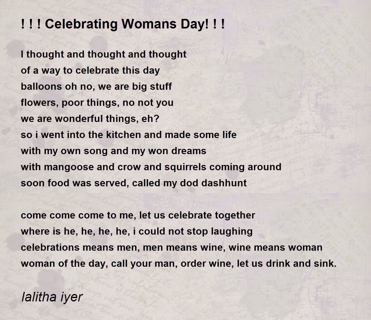 Celebrating Womans Day! ! ! ! ! ! Celebrating Womans Day! ! ! Poem by