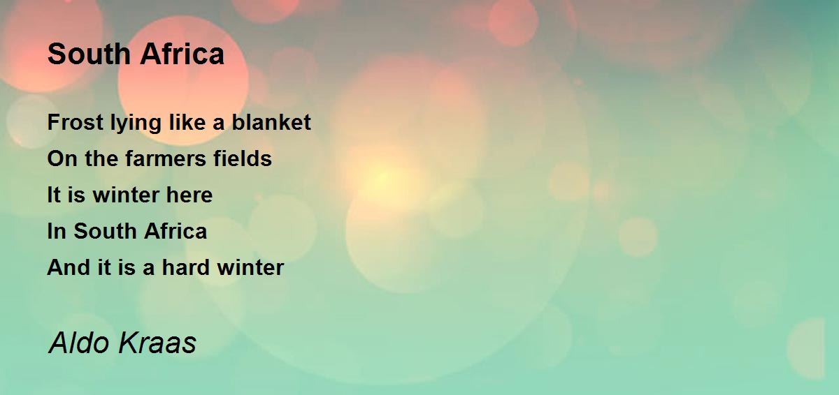 South Africa South Africa Poem by Aldo Kraas
