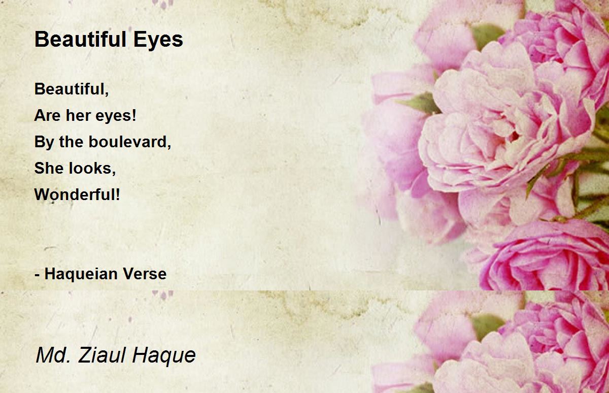 Beautiful Eyes by Md. Ziaul Haque Beautiful Eyes Poem