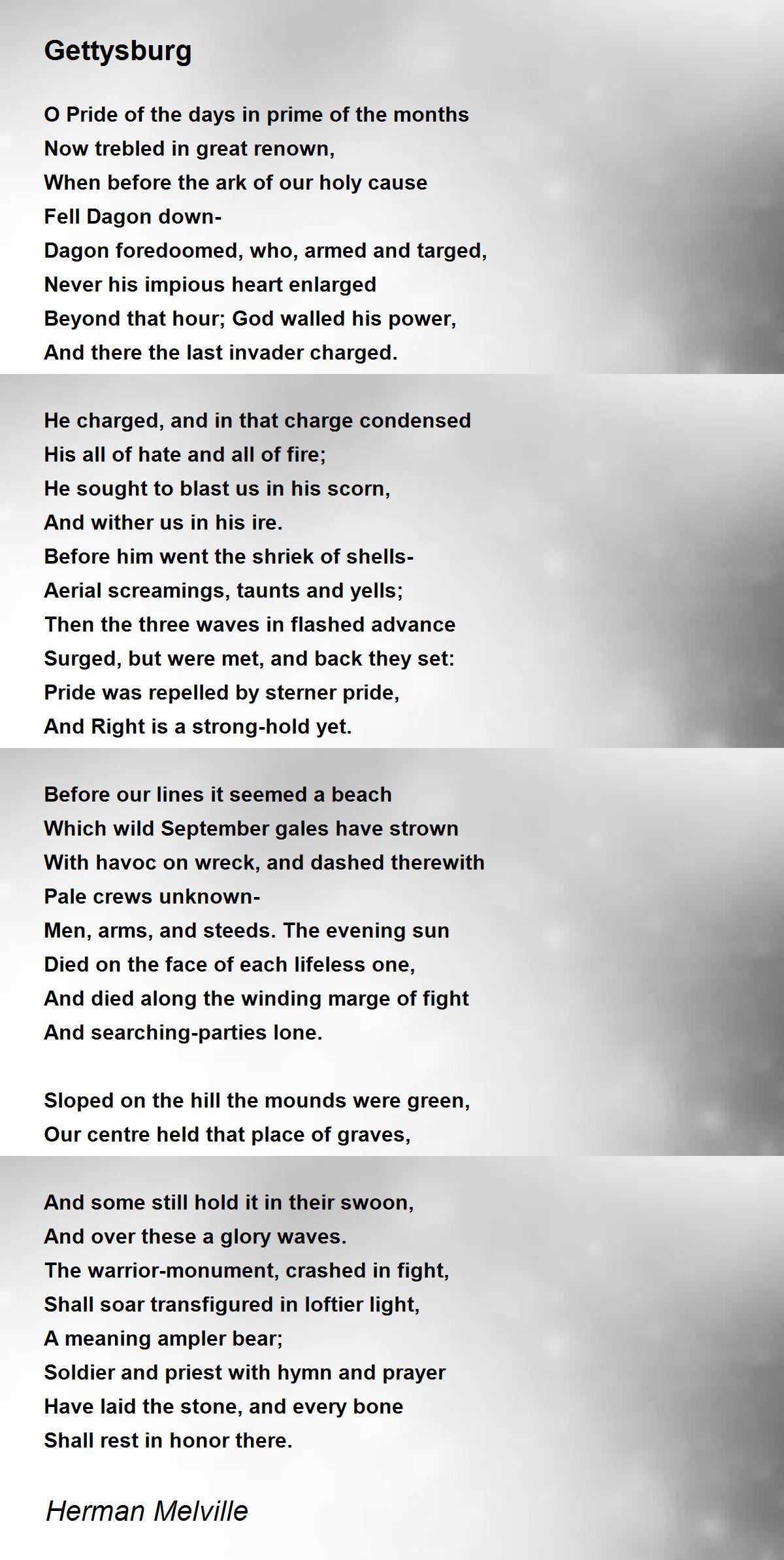 Gettysburg Poem by Herman Melville - Poem Hunter