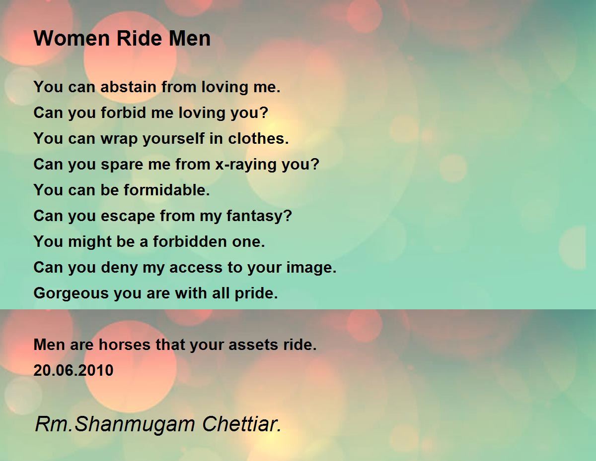 Gorgeous woman rides her man