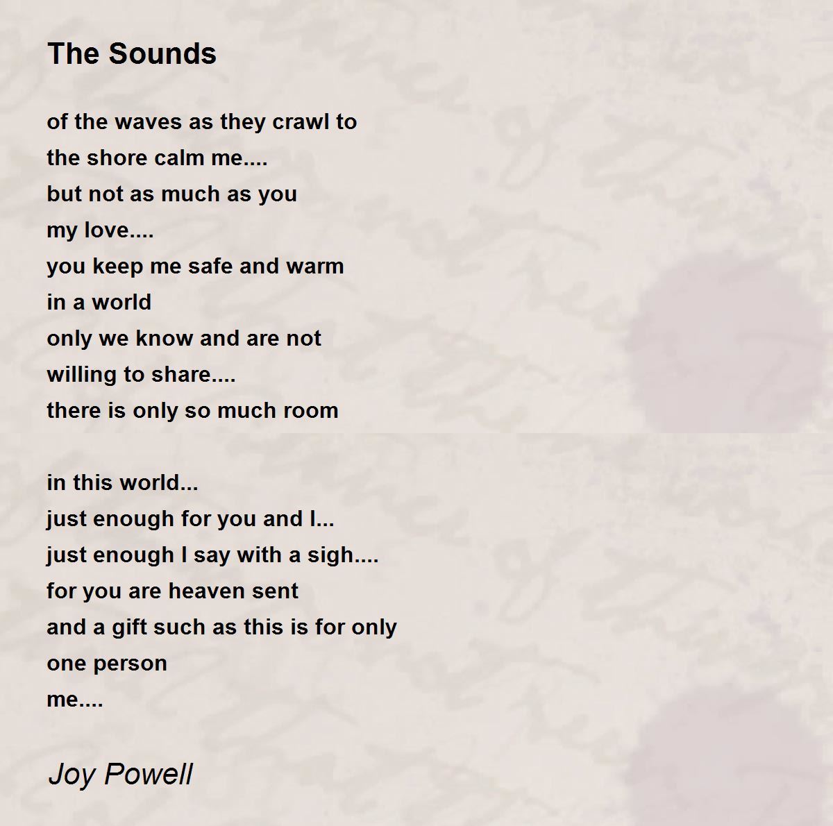 The Sounds The Sounds Poem by Joy Powell