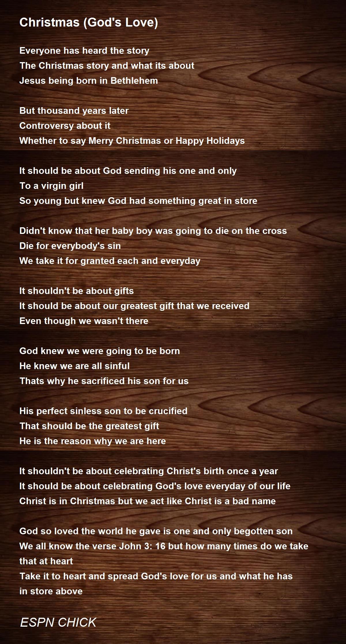 Christmas (God's Love) Christmas (God's Love) Poem by ESPN CHICK