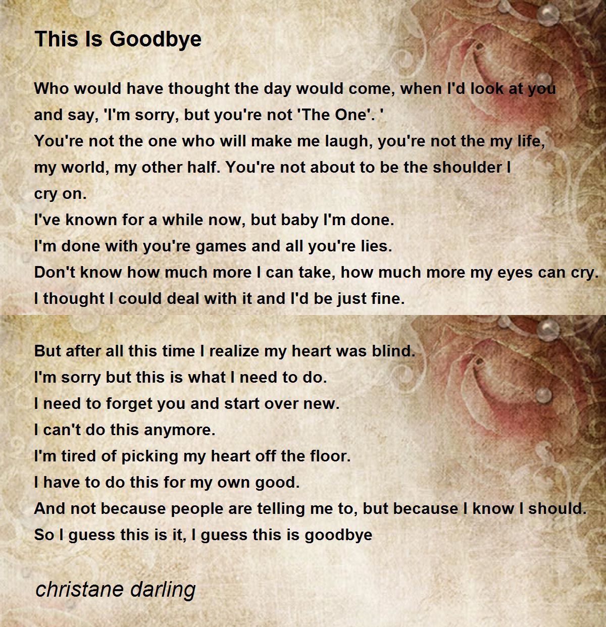 Goodbye my darling