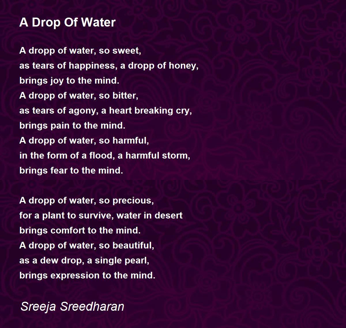 Poems On Save Water 106