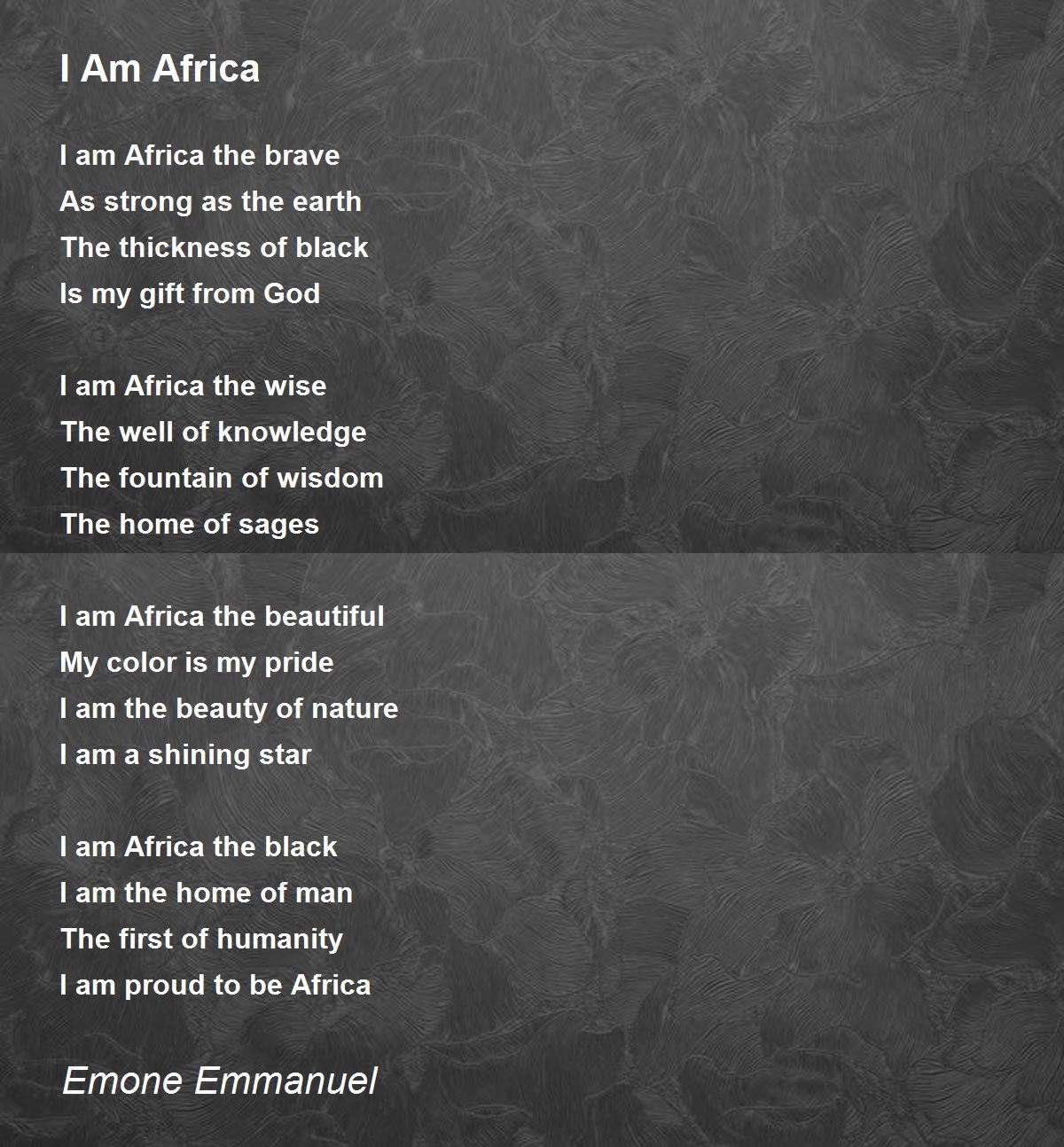 I Am Africa Poem by Emone Emmanuel Poem Hunter