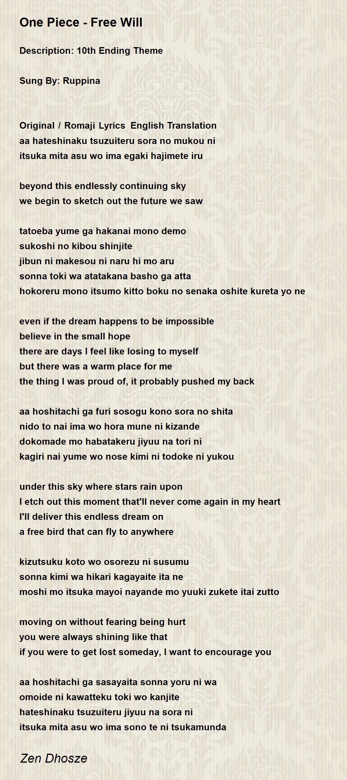 One Piece Free Will Poems Poems For One Piece Free Will Poems Poem Hunter One Piece Free Will Poems Poems For One Piece Free Will Poems Poem Hunter