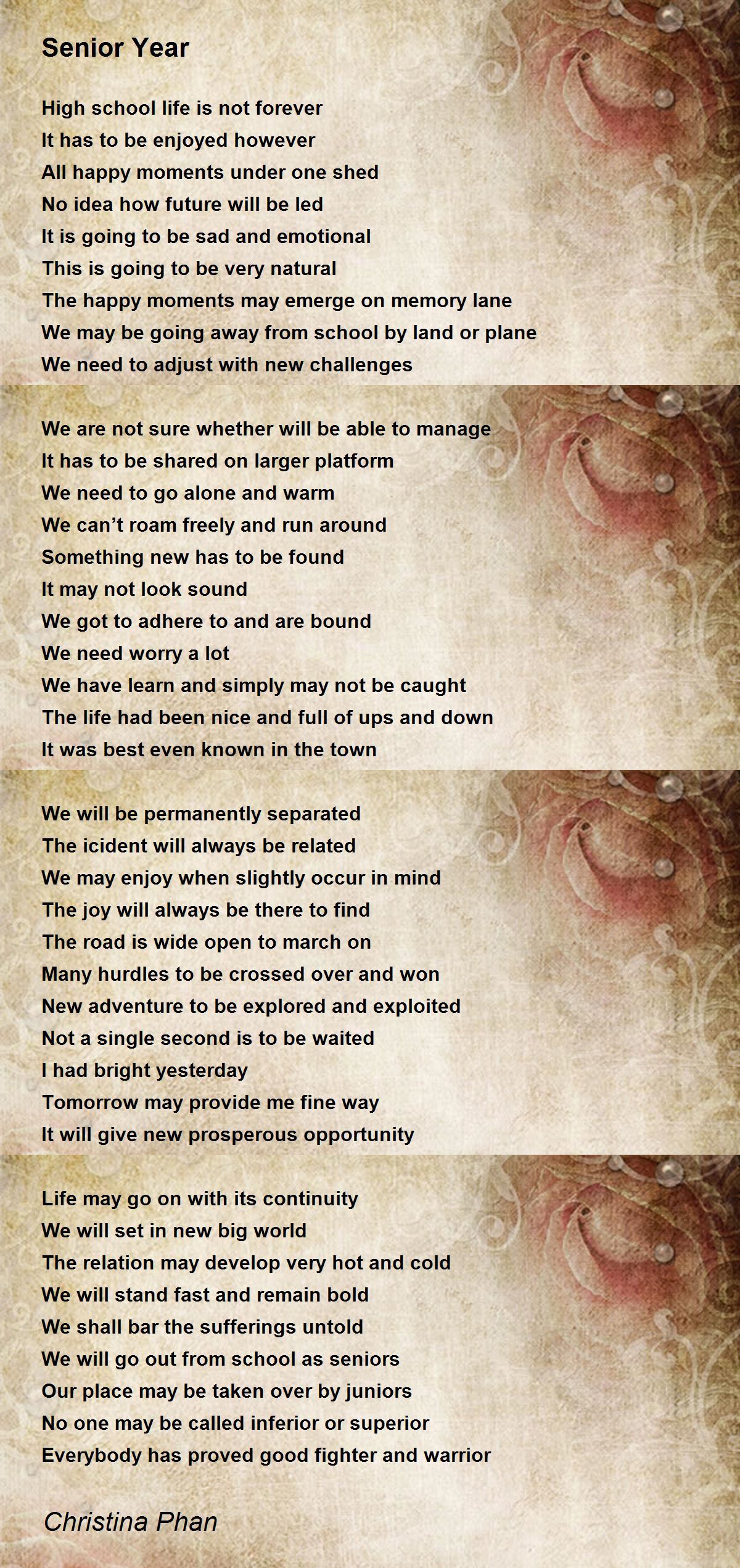 Senior Year Senior Year Poem by Christina Phan