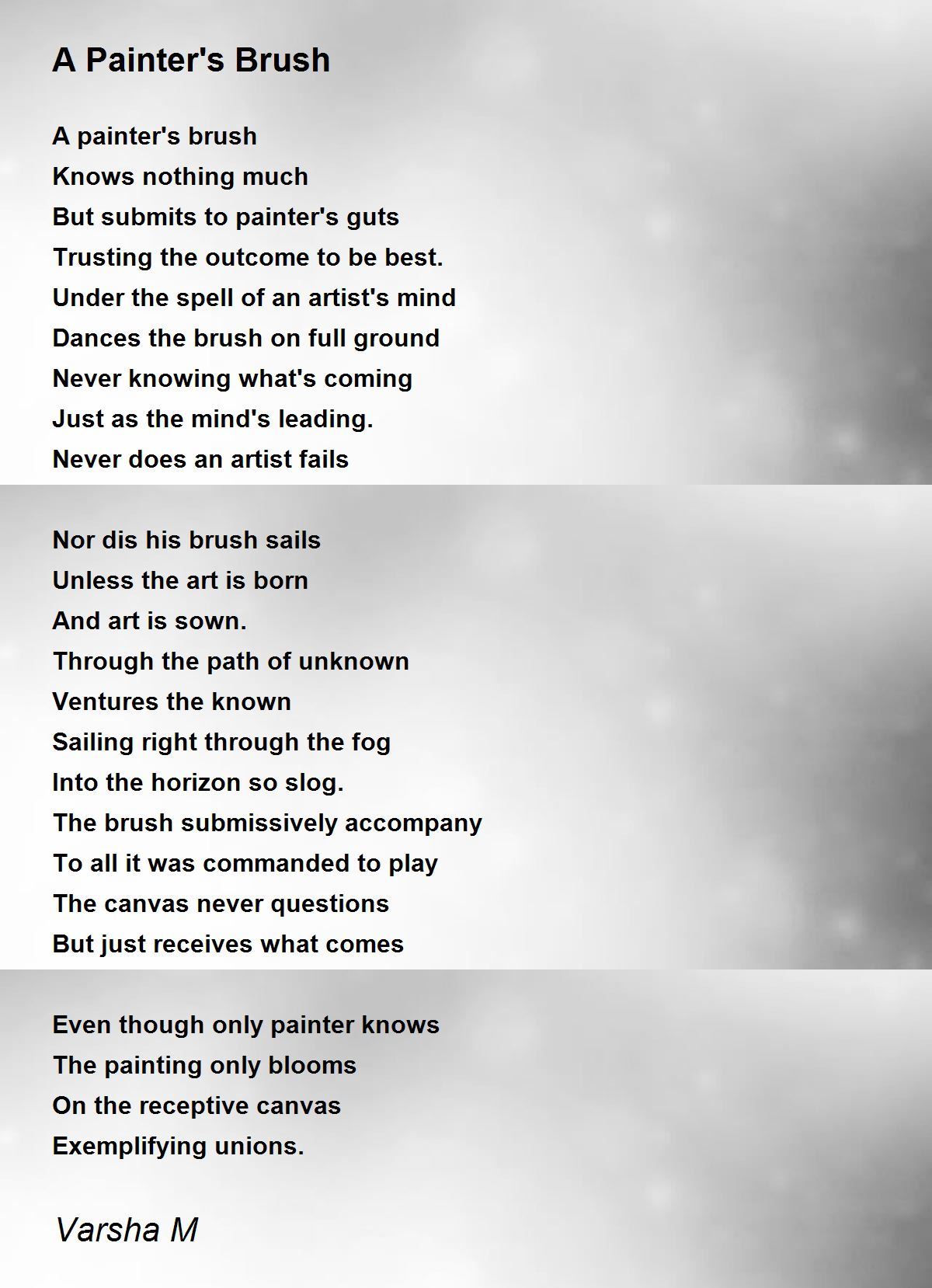 A Painter's Brush A Painter's Brush Poem by Varsha M