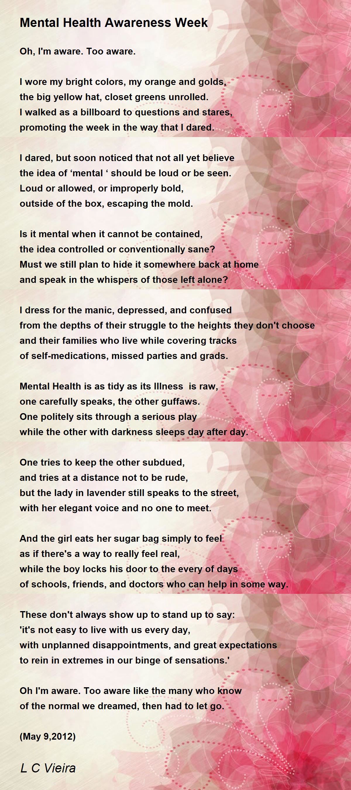 Mental-health-awareness-week Poems - Poems For Mental-health-awareness