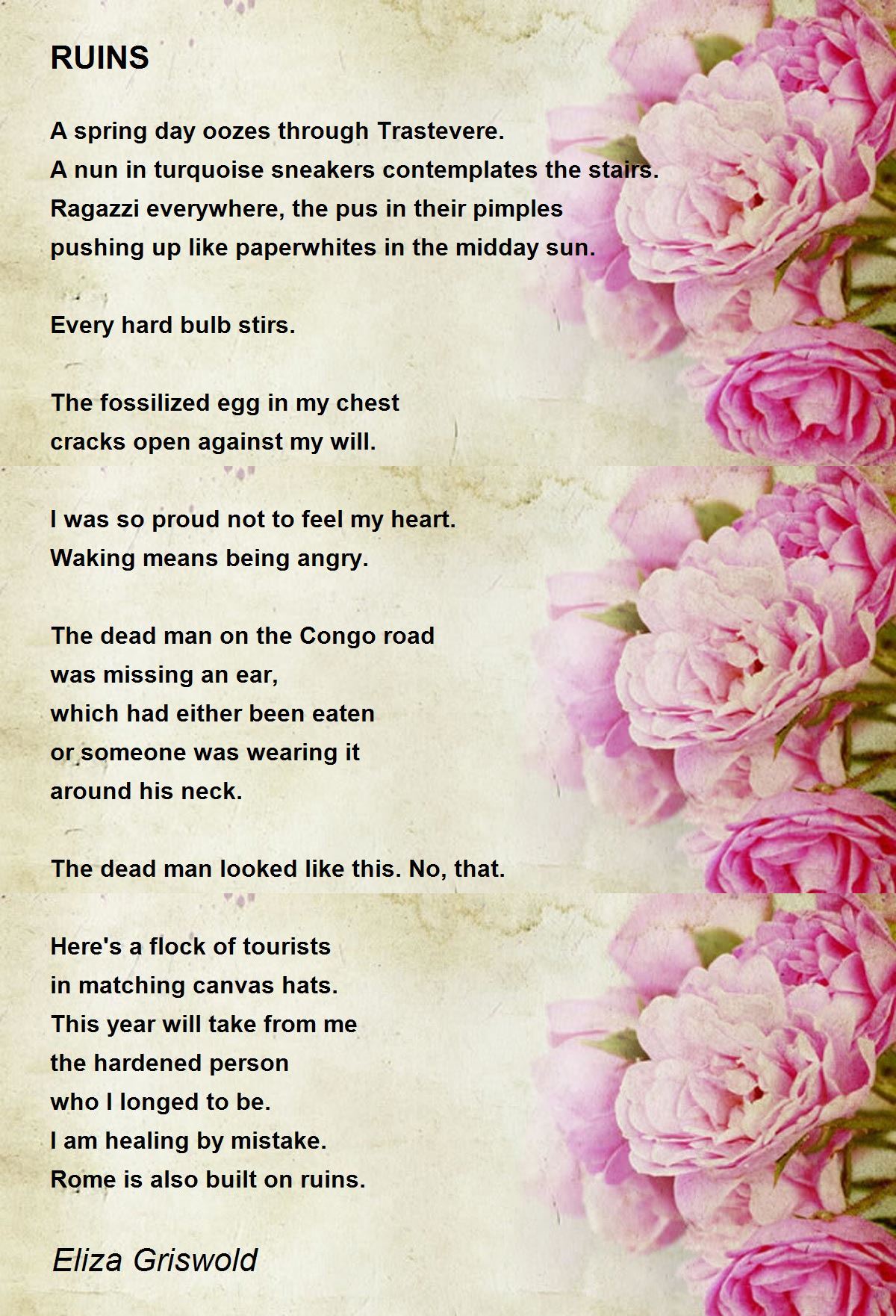 RUINS RUINS Poem by Eliza Griswold