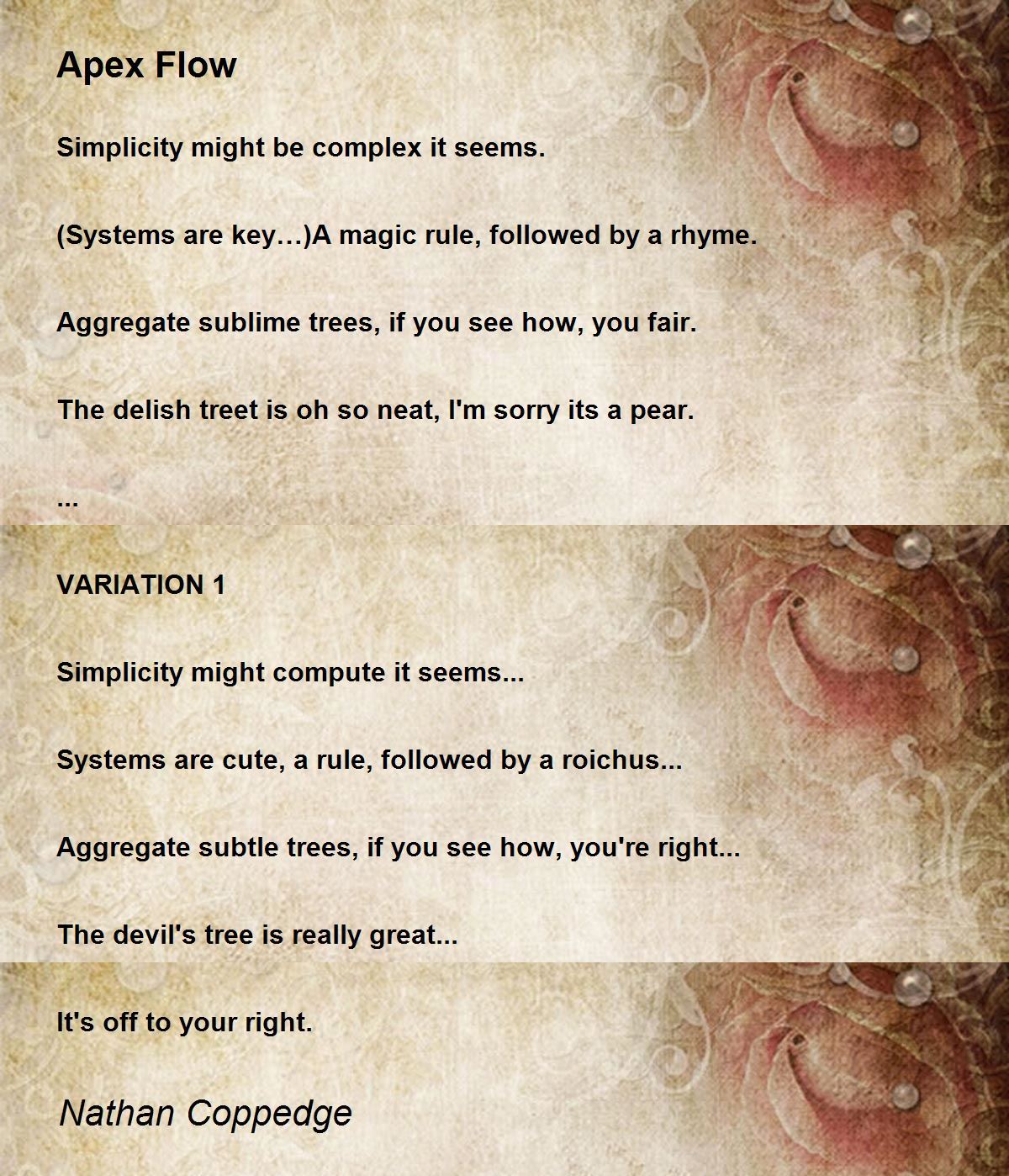 Apex Flow Apex Flow Poem by Nathan Coppedge