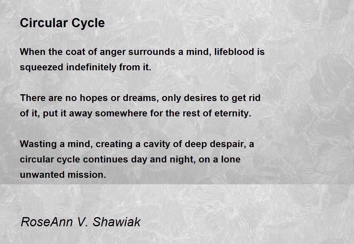 Circular Cycle Circular Cycle Poem by RoseAnn V. Shawiak
