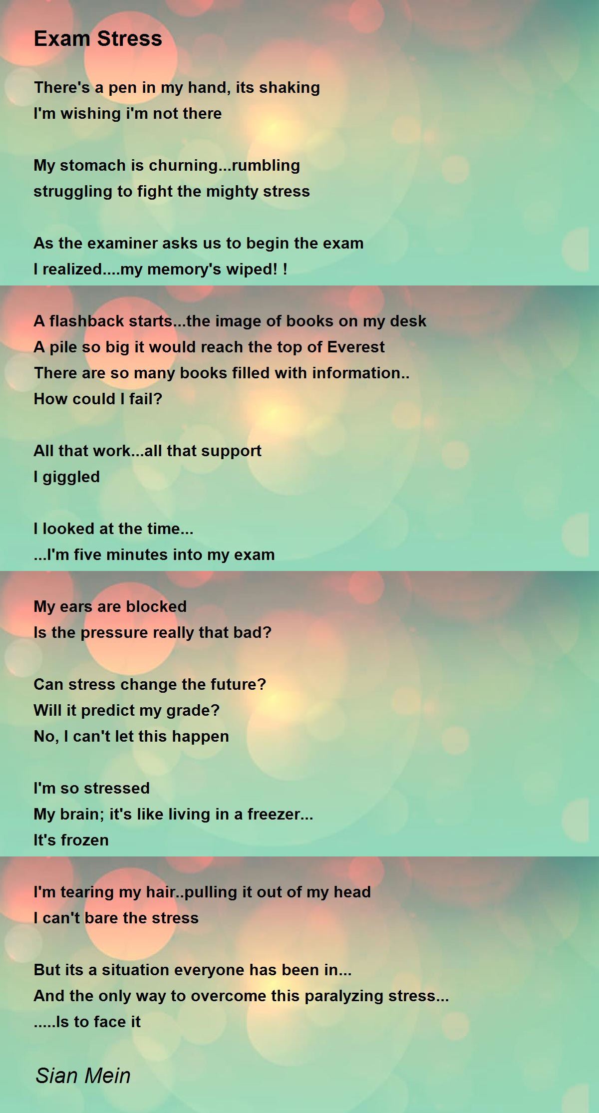 Exam Stress Poem by Sian Mein - Poem Hunter