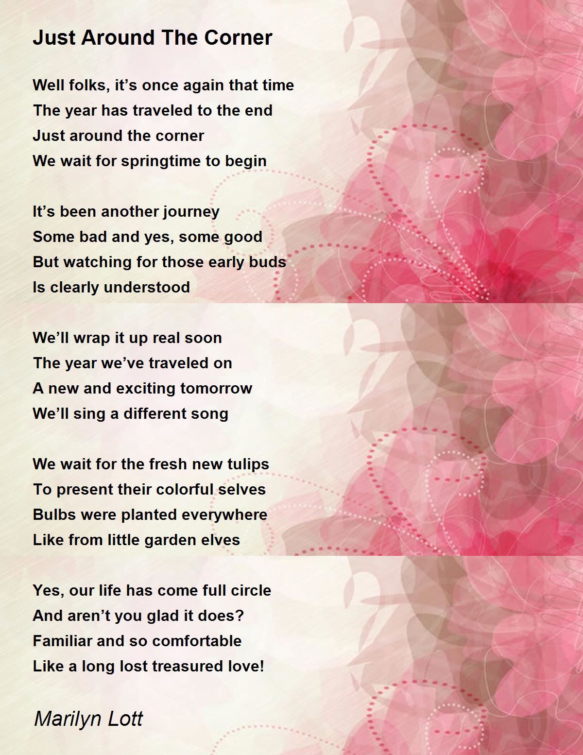 Just Around The Corner By Marilyn Lott Just Around The Corner Poem