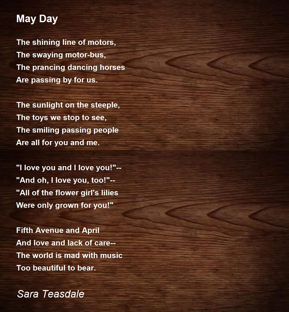 May Day Poem by Sara Teasdale Poem Hunter