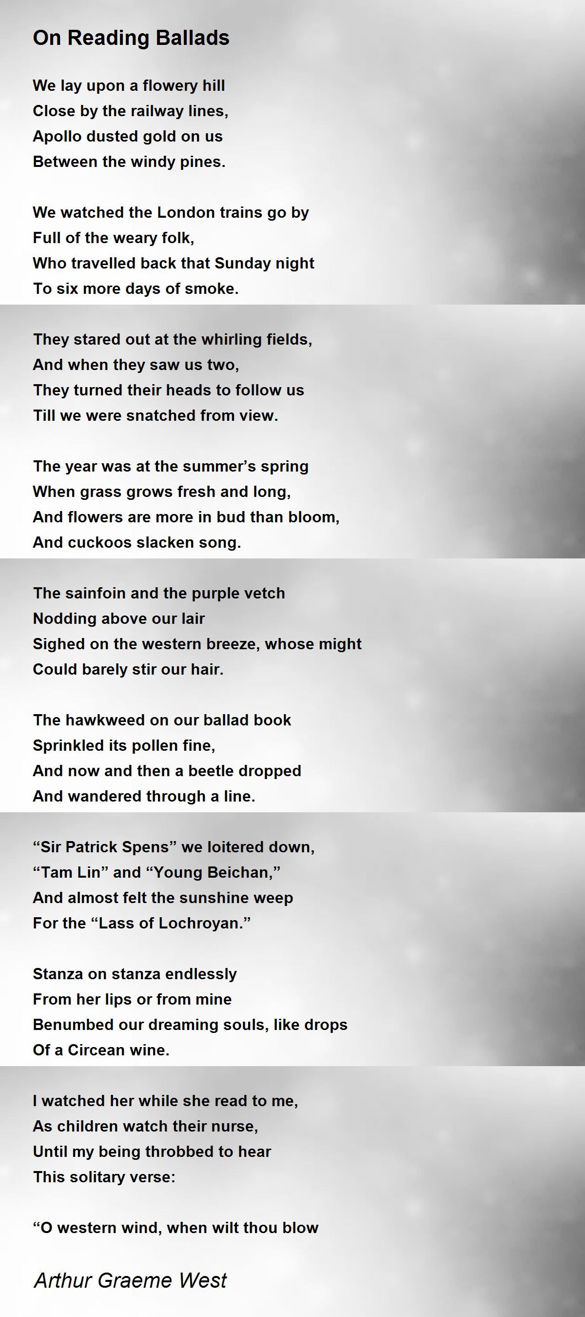 Ballads Poems - Poems For Ballads Poems - Poem Hunter