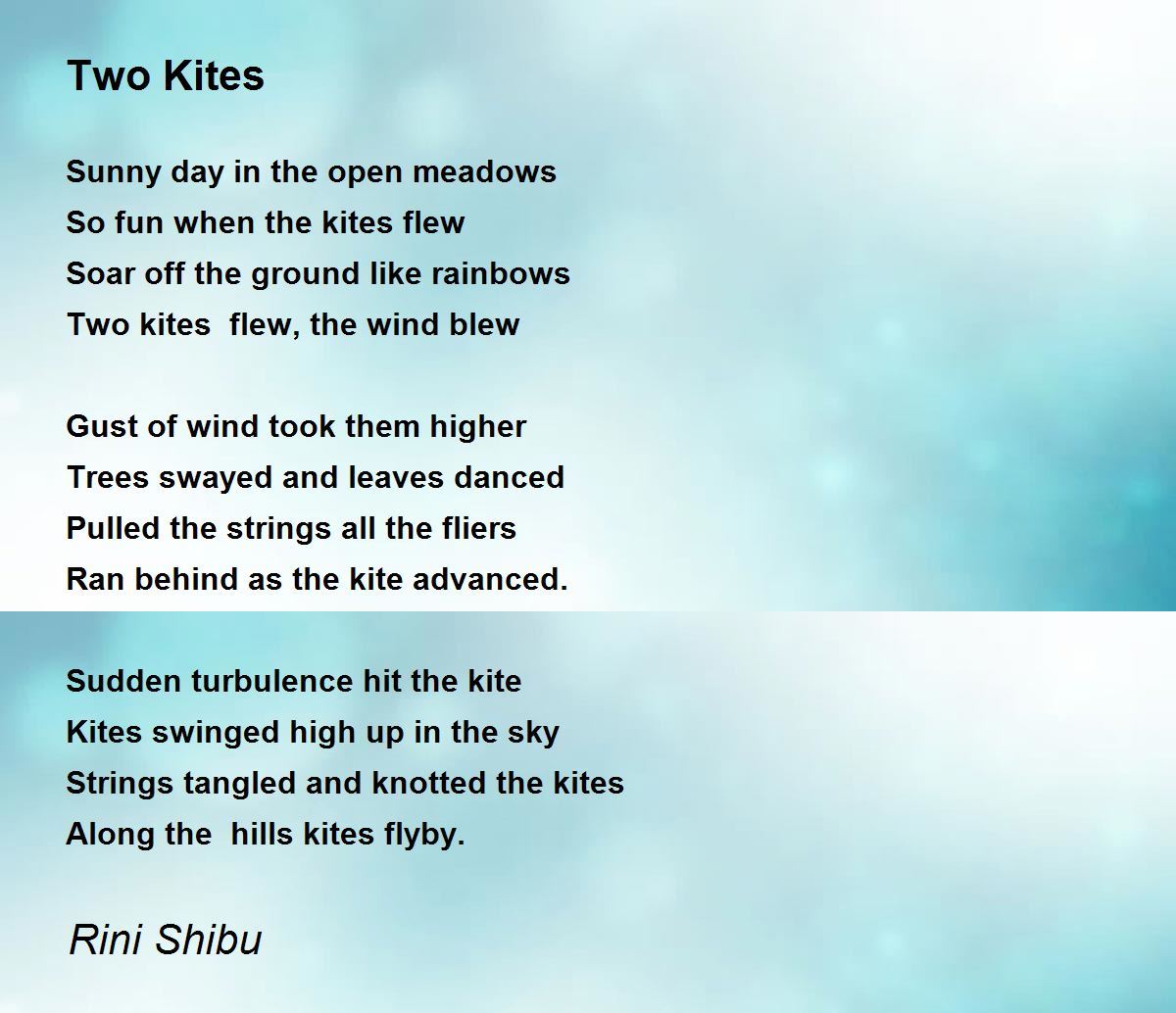 Two Kites Two Kites Poem by Rini Shibu