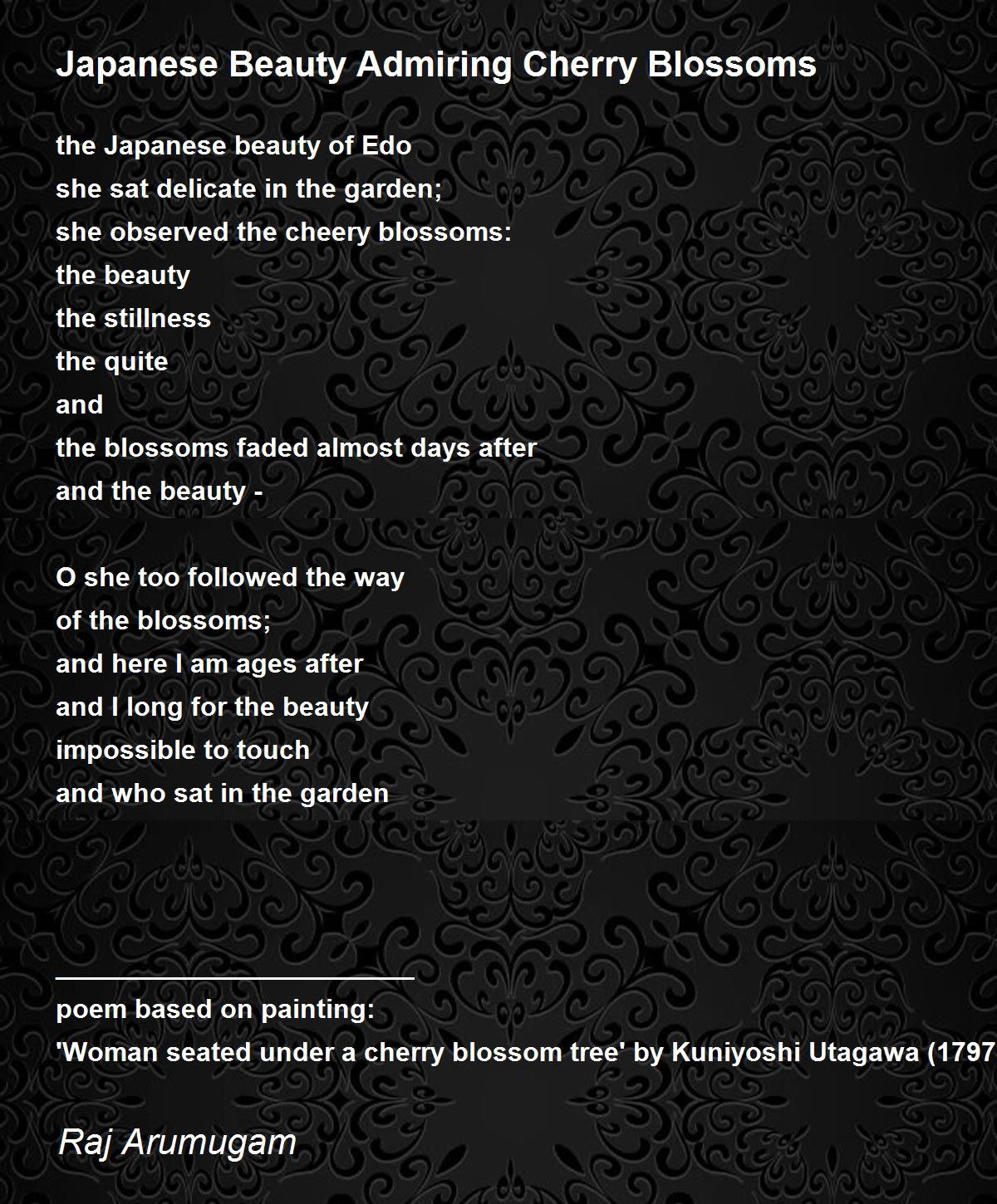 Japanese Beauty Admiring Cherry Blossoms Japanese Beauty Admiring