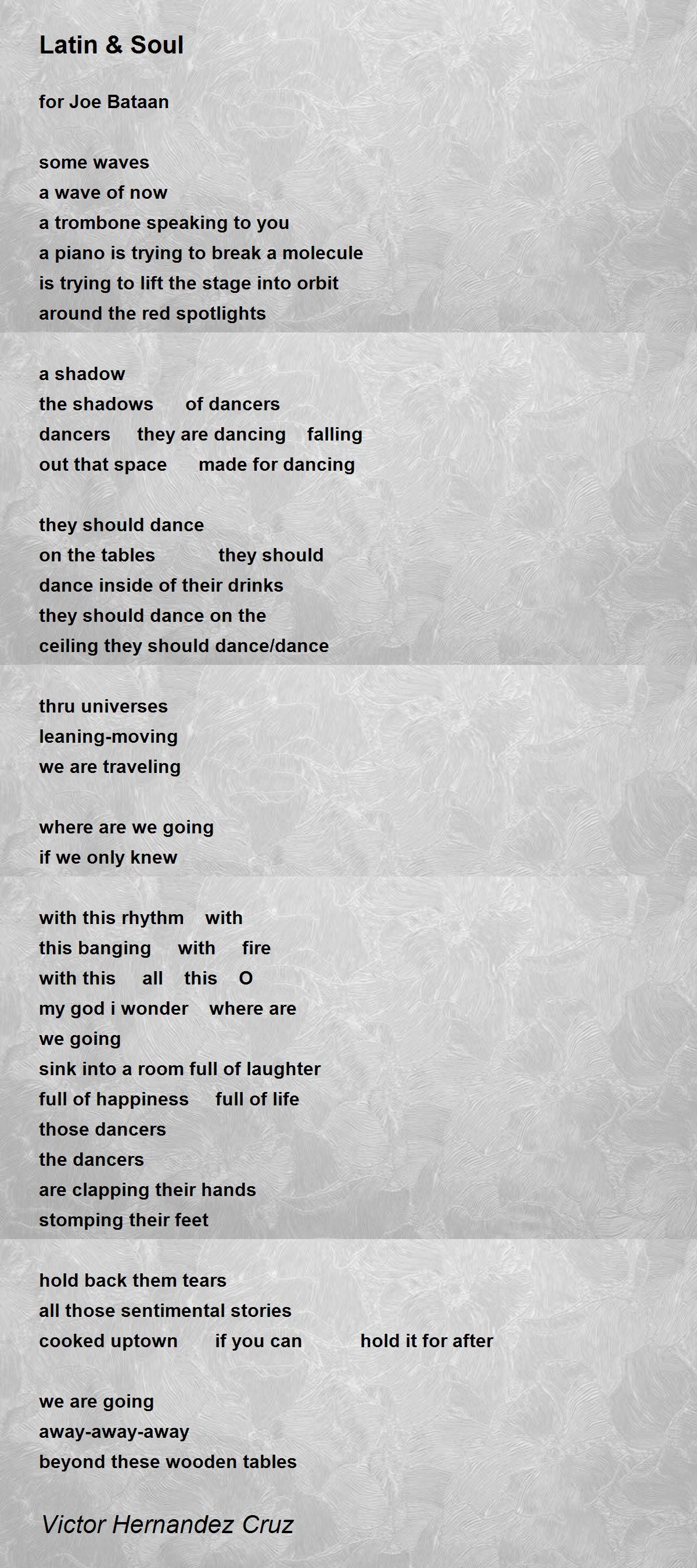 Latin & Soul Poem by Victor Hernandez Cruz - Poem Hunter