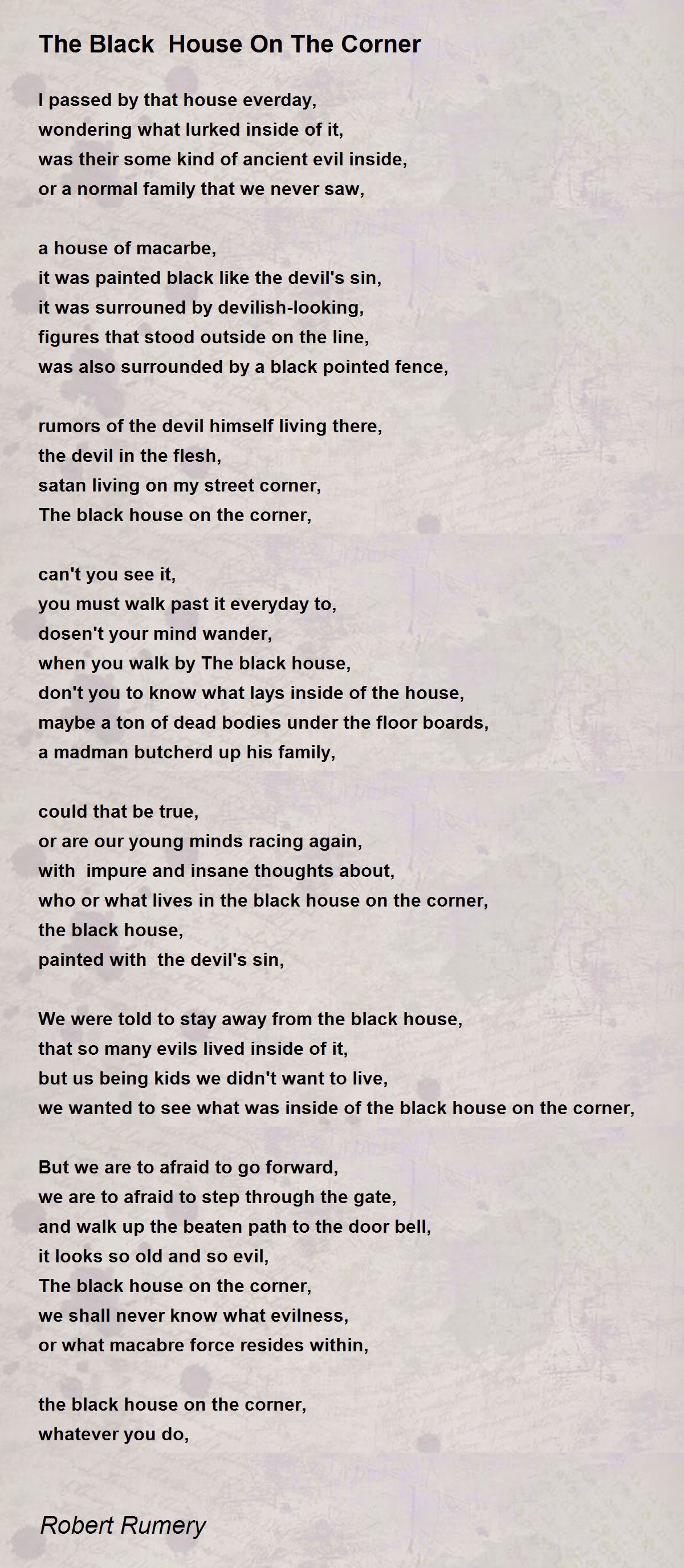 The Black House On The Corner by Robert Rumery The Black House On The