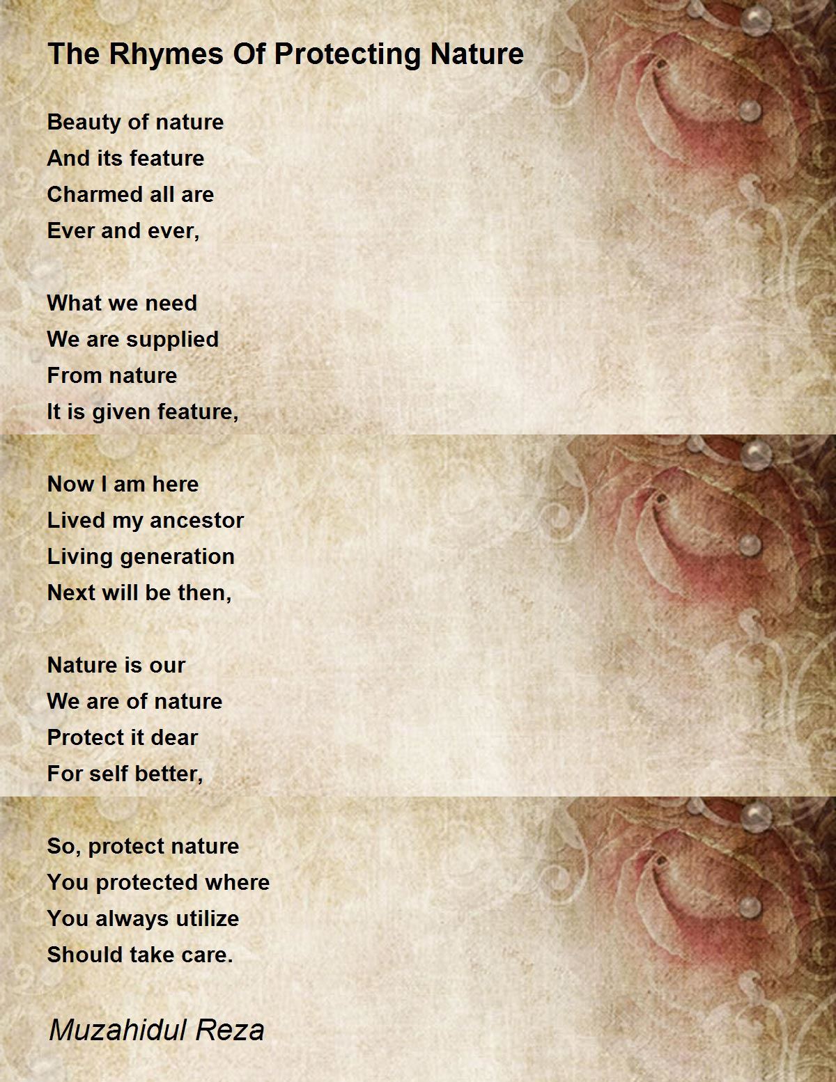 The Rhymes Of Protecting Nature by Muzahidul Reza The Rhymes Of