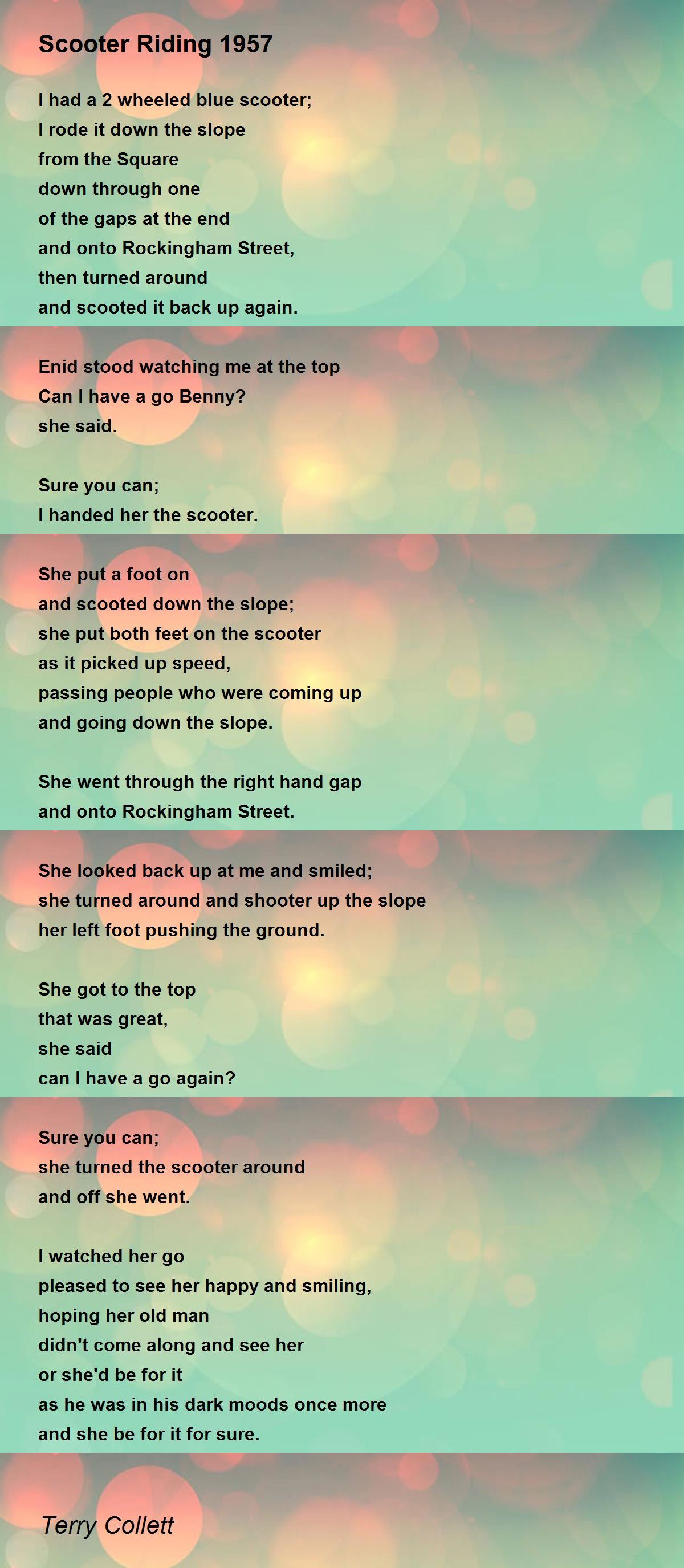 Scooter Riding 1957 Scooter Riding 1957 Poem by Terry Collett