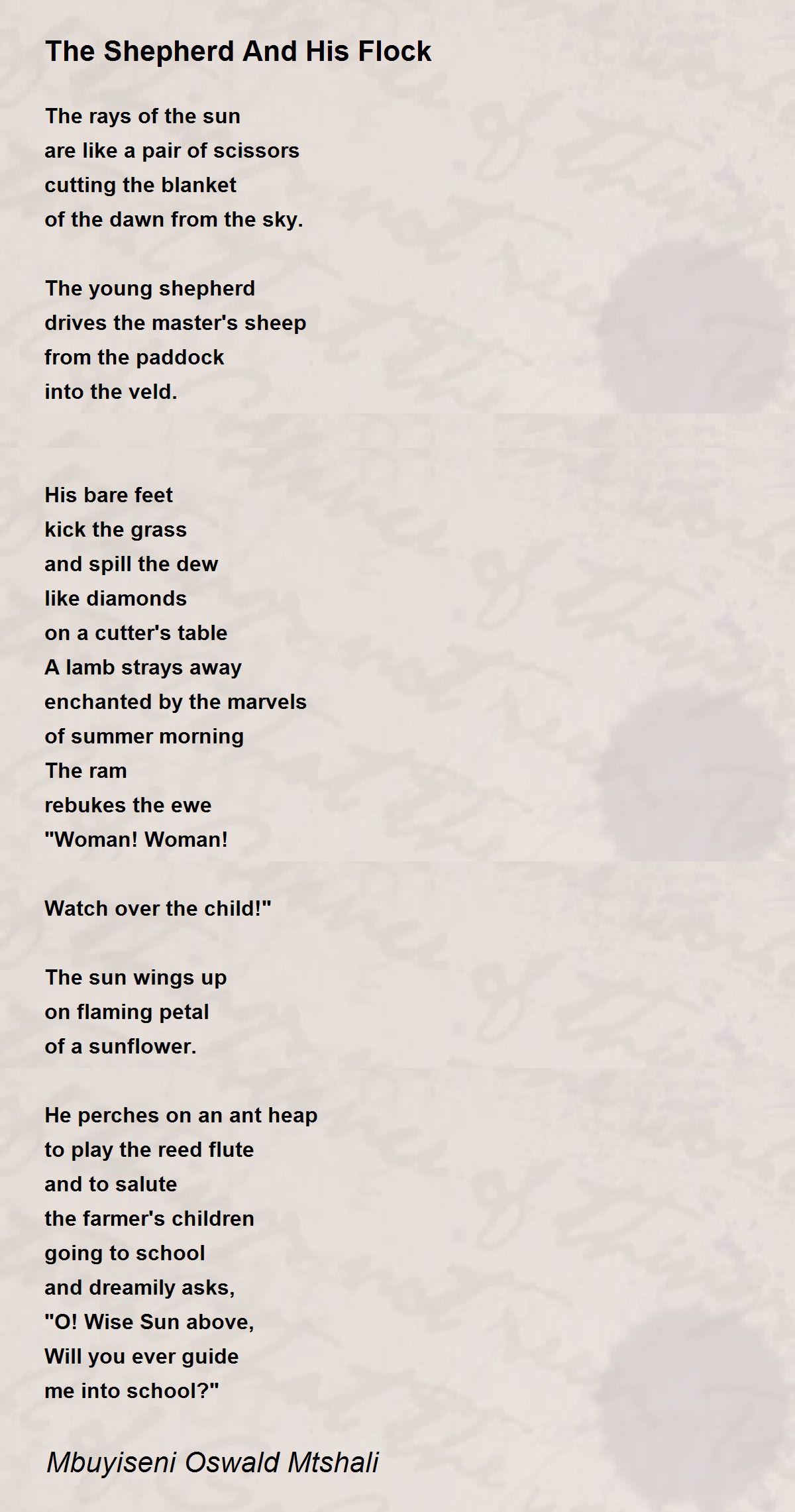 The Shepherd And His Flock The Shepherd And His Flock Poem by