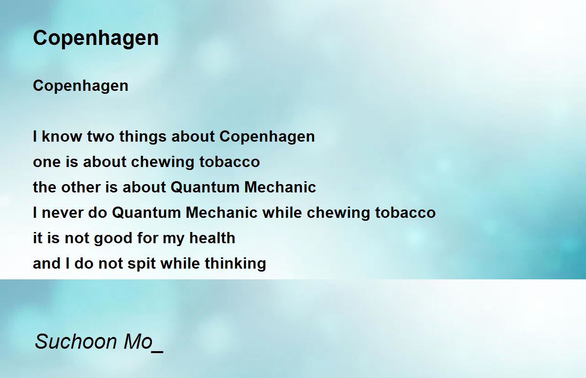 Copenhagen Copenhagen Poem by Suchoon Mo