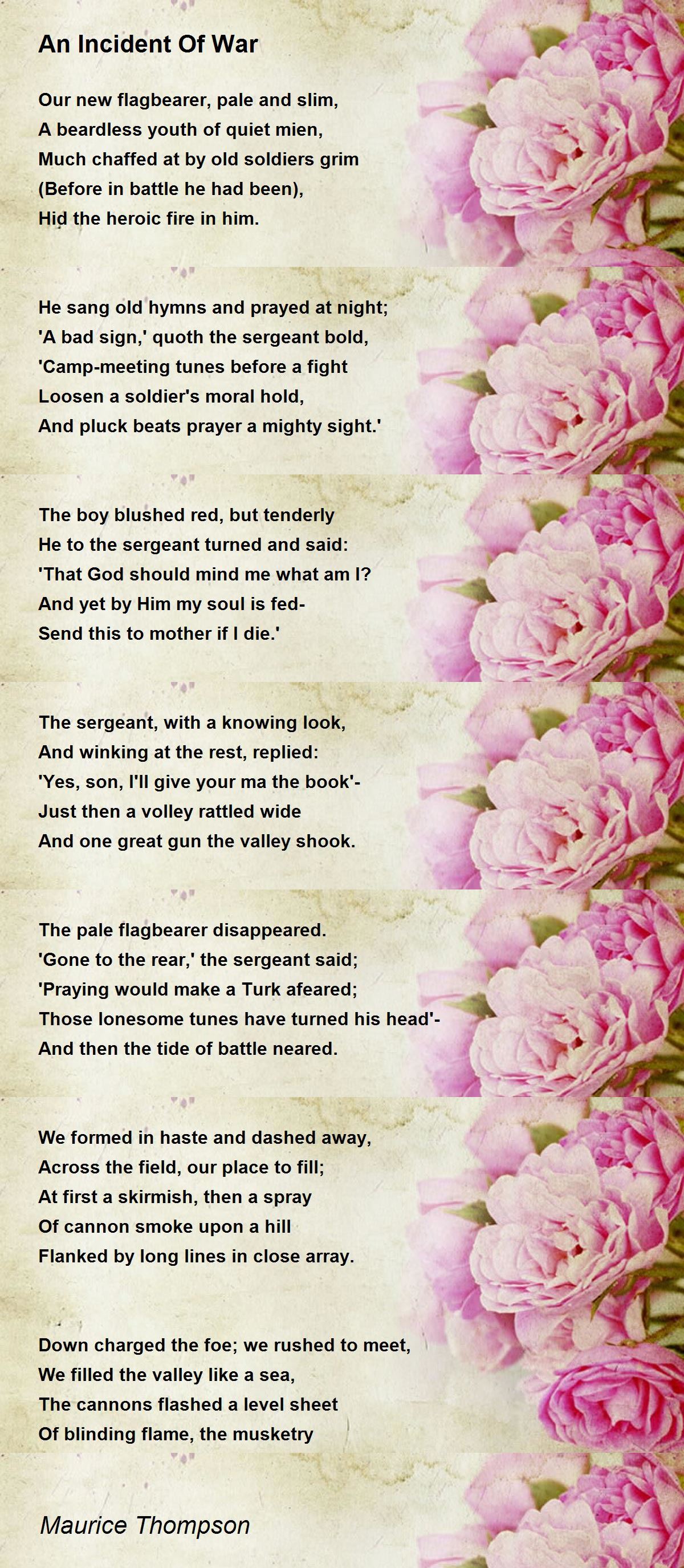 An Incident Of War An Incident Of War Poem by Maurice Thompson