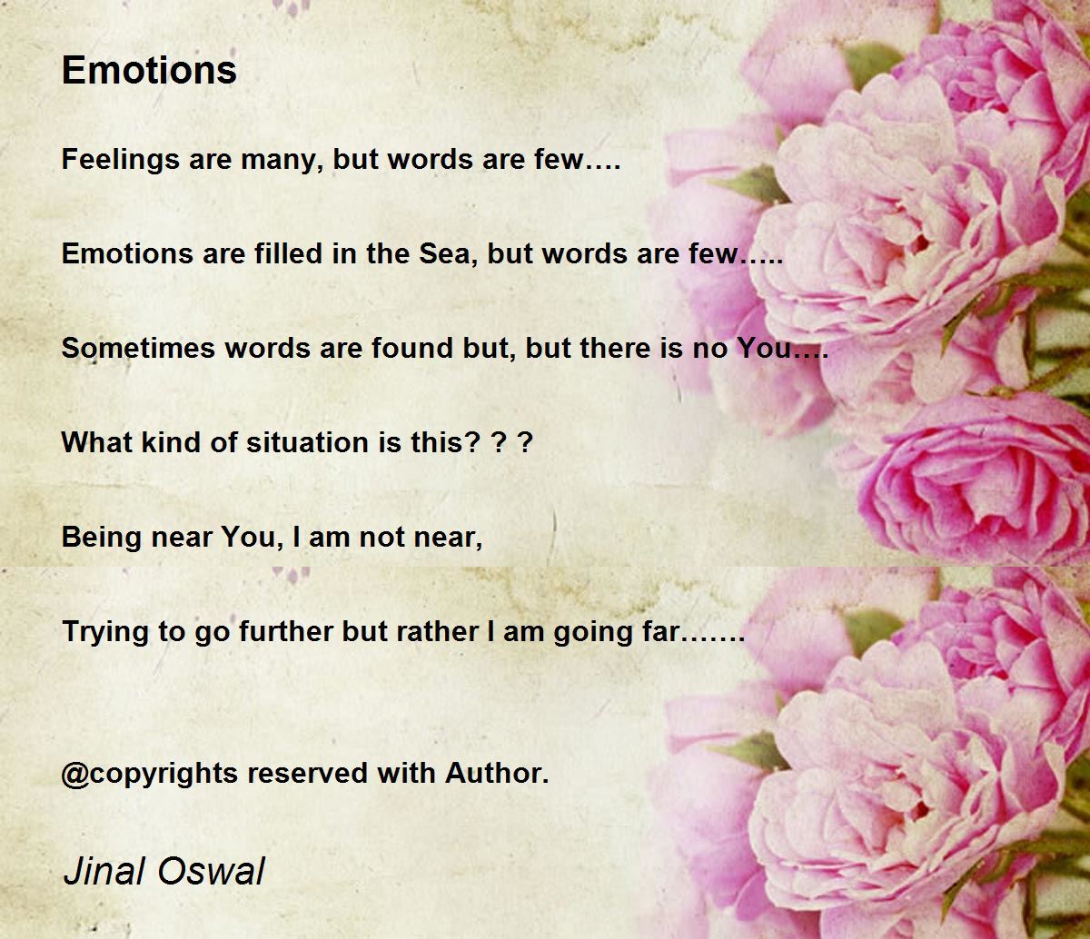 Emotions by Jinal Oswal Emotions Poem