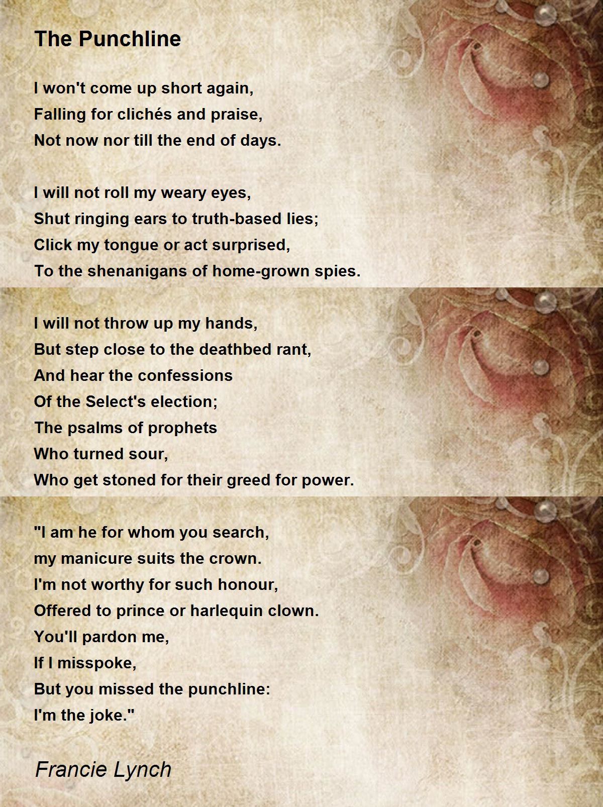 The Punchline The Punchline Poem by Francie Lynch