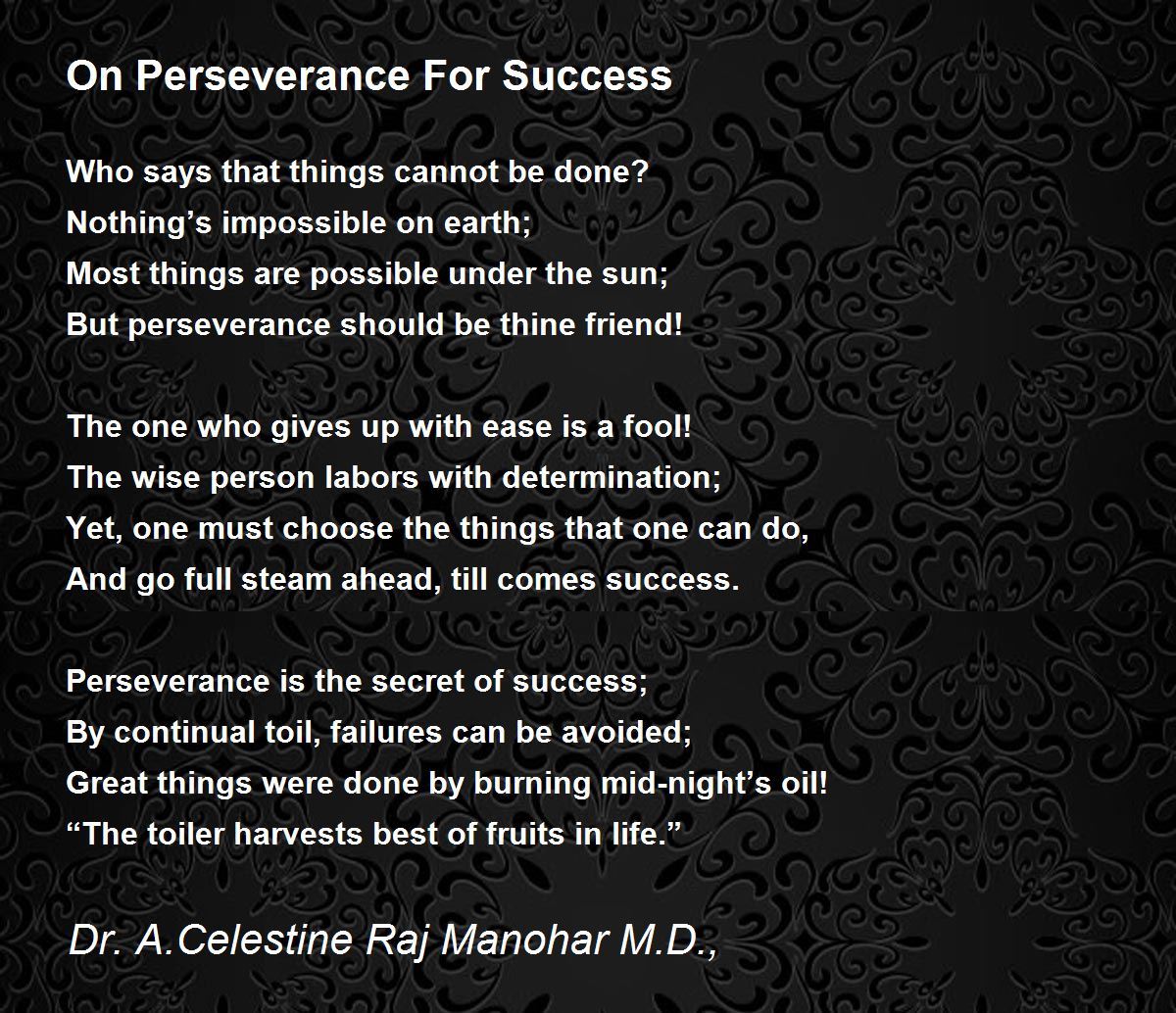 perseverance is the key to success meaning